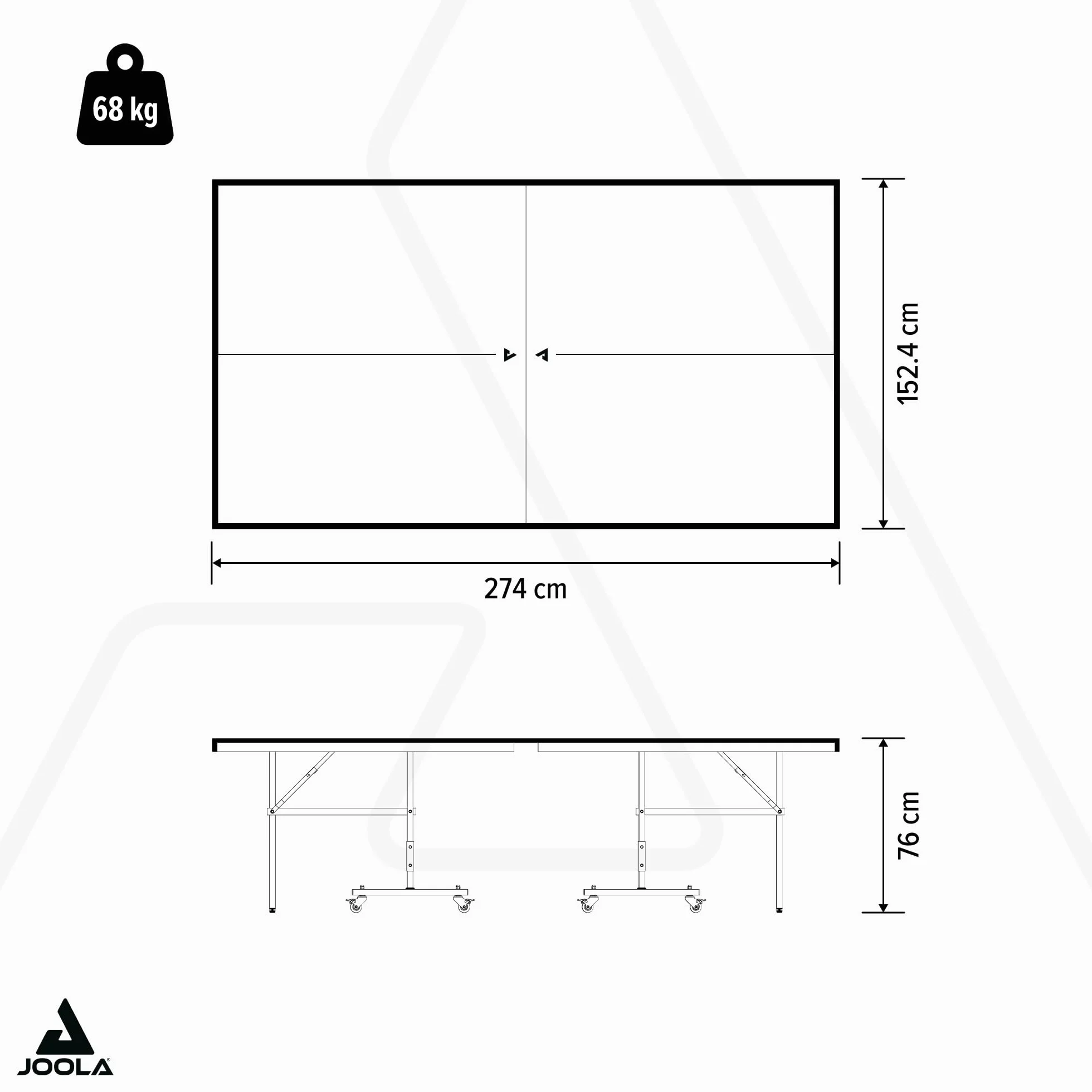 JOOLA Table de ping-pong d'extérieur Pro Aluminium résistant aux intempéries Pliable avec Housse, Filet Gris/Bleu 274 x 152,5 x 76 cm