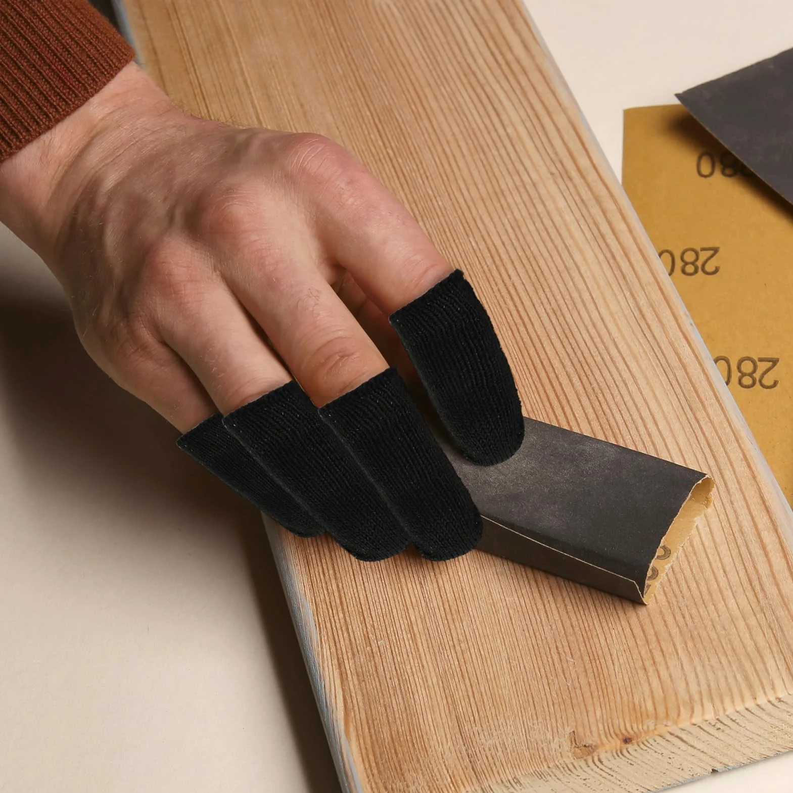 Doigtiers Réutilisables en Silicone, Protection Résistante aux Coupures pour Cuisine, Jardinage, Sculpture - Bleu, Noir, Gris