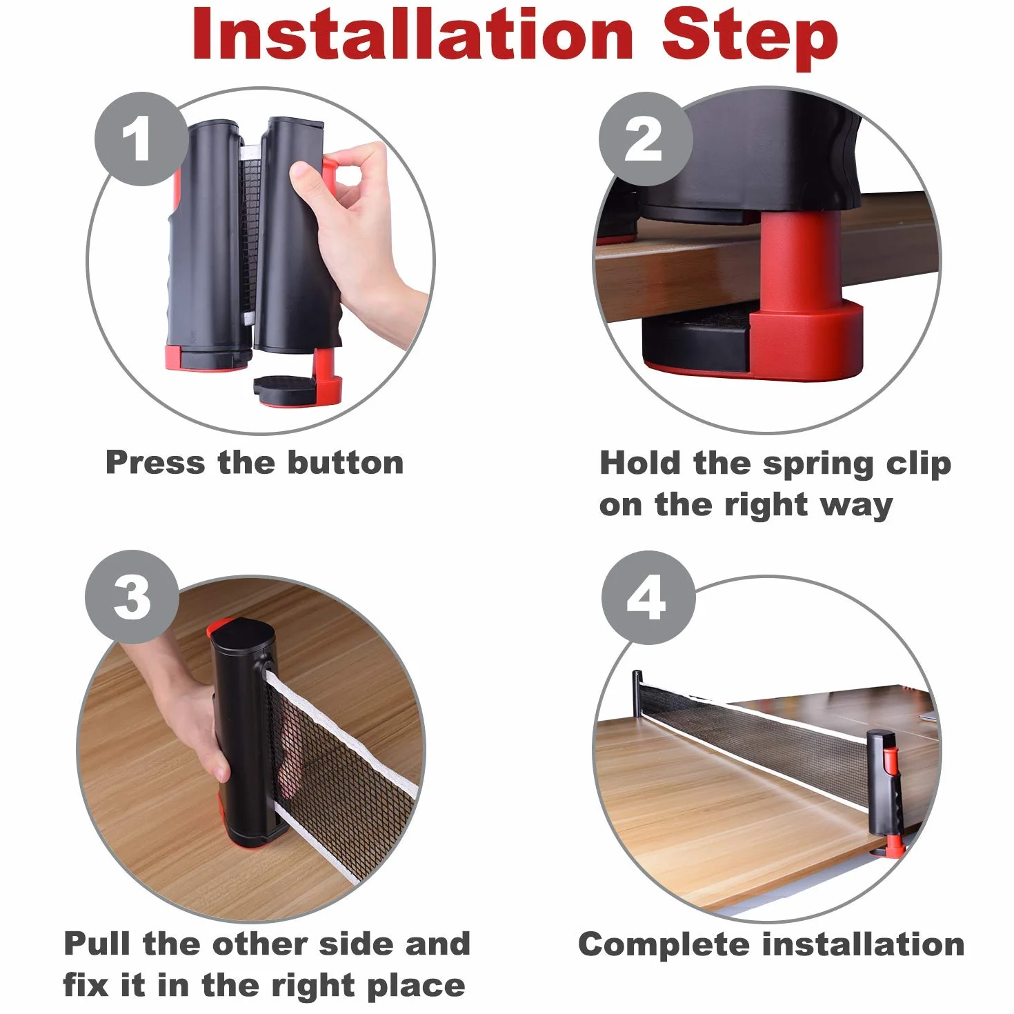 Filet de ping-pong rétractable Sportout avec support
