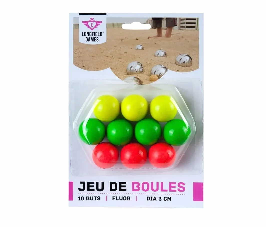 Engelhart Buts Fluo Compétition Jeu De Boules 10 Cochonnets en Bois Fluorescent Jeux De Pétanque