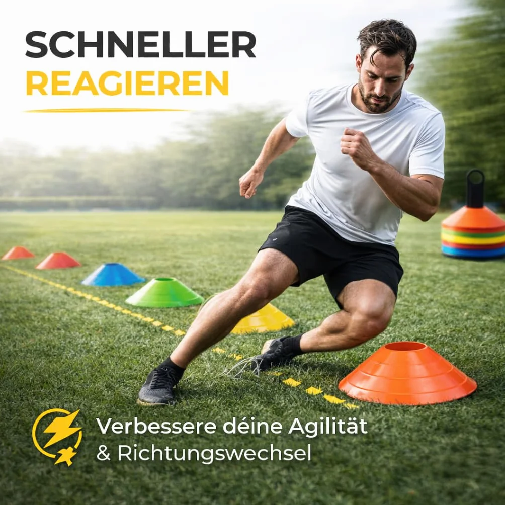 Timo Klingler Sportyfits Cônes de marquage pour Slalom Accessoires d'entraînement Football