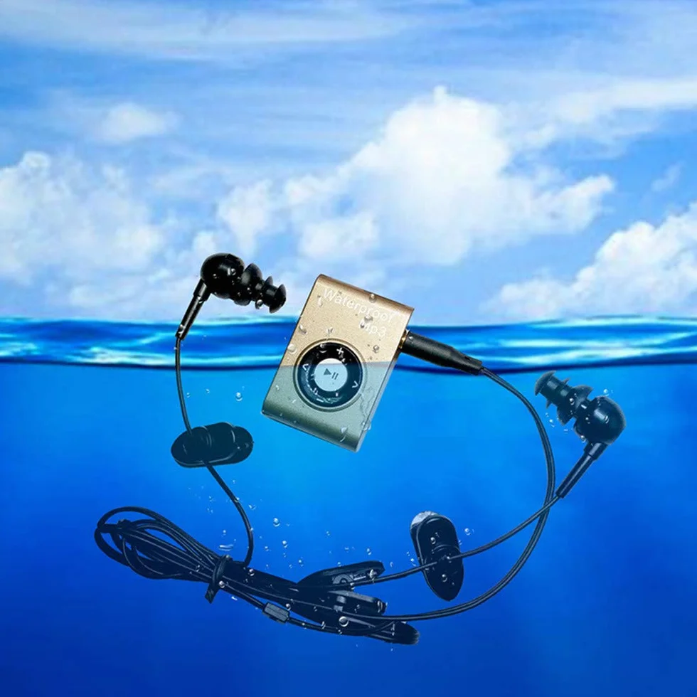 Lecteur MP3 étanche IPX8 8 Go Sport Natation Course Plongée Surf Musique Radio FM Shuffle