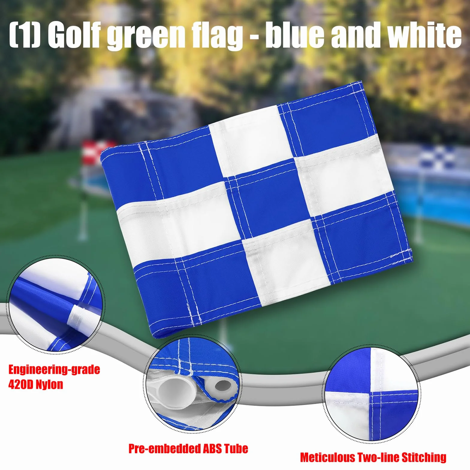 Drapeaux verts de golf résistants aux déchirures - Haute visibilité - Drapeau de golf pour débutants