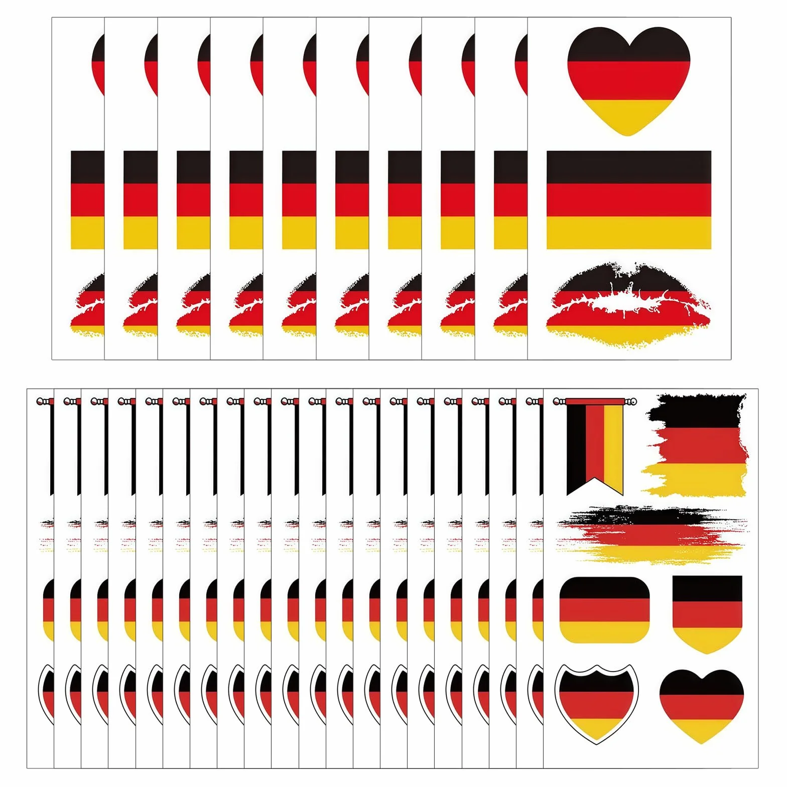 Autocollants et Tatouages Allemagne 2026, 30 pièces Autocollants Casque Football
