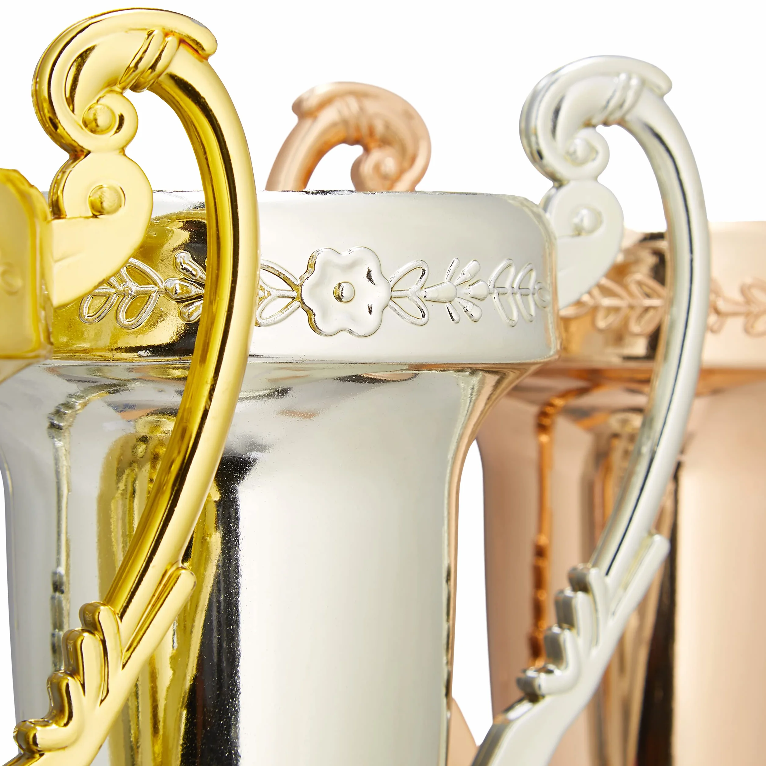 Relaxdays Trophée Lot de 3 Coupe sans Inscription à Anse Plastique