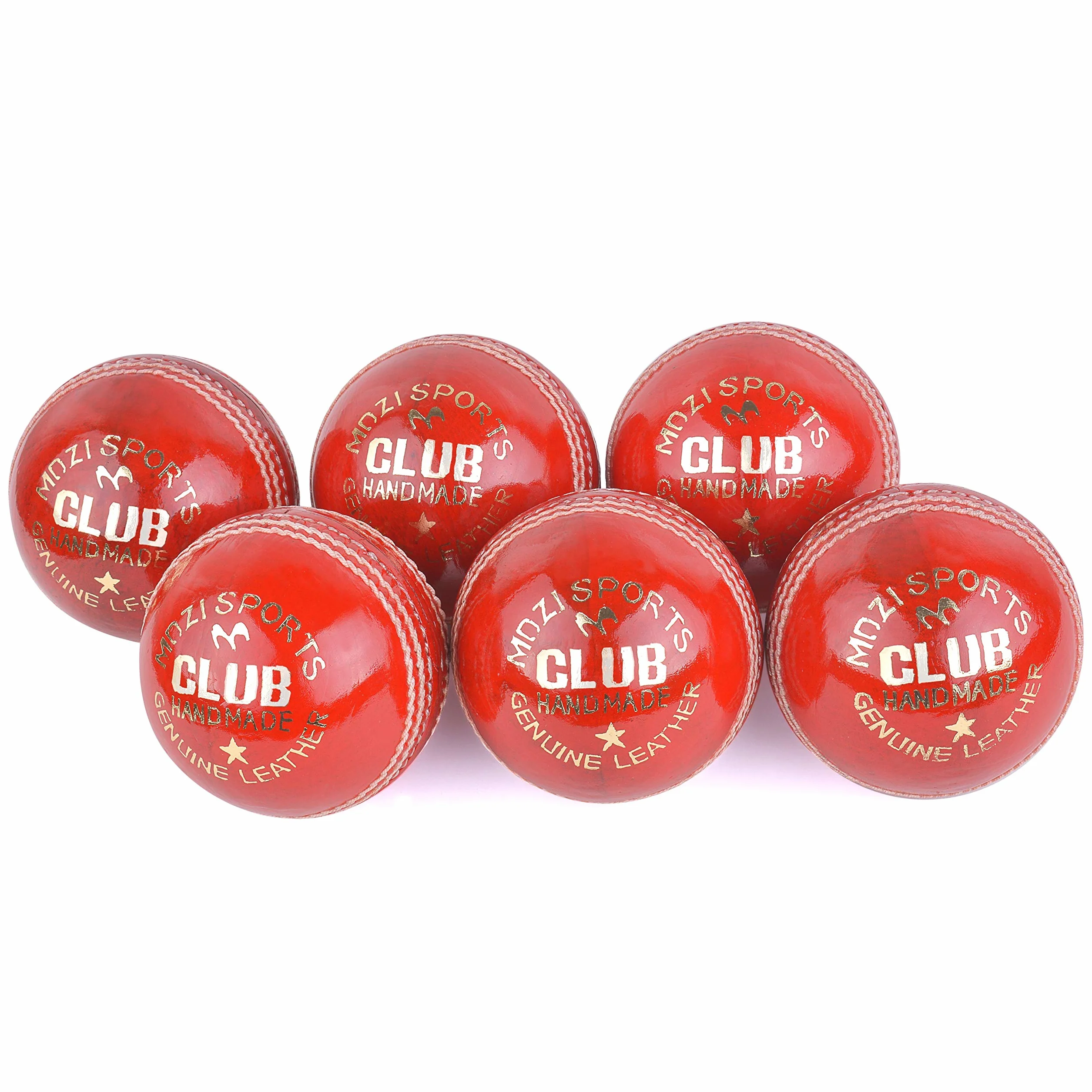 Mozi Sports Junior Cricket Balls School Youth Leather Hard Balls 4.75oz Pack of 6