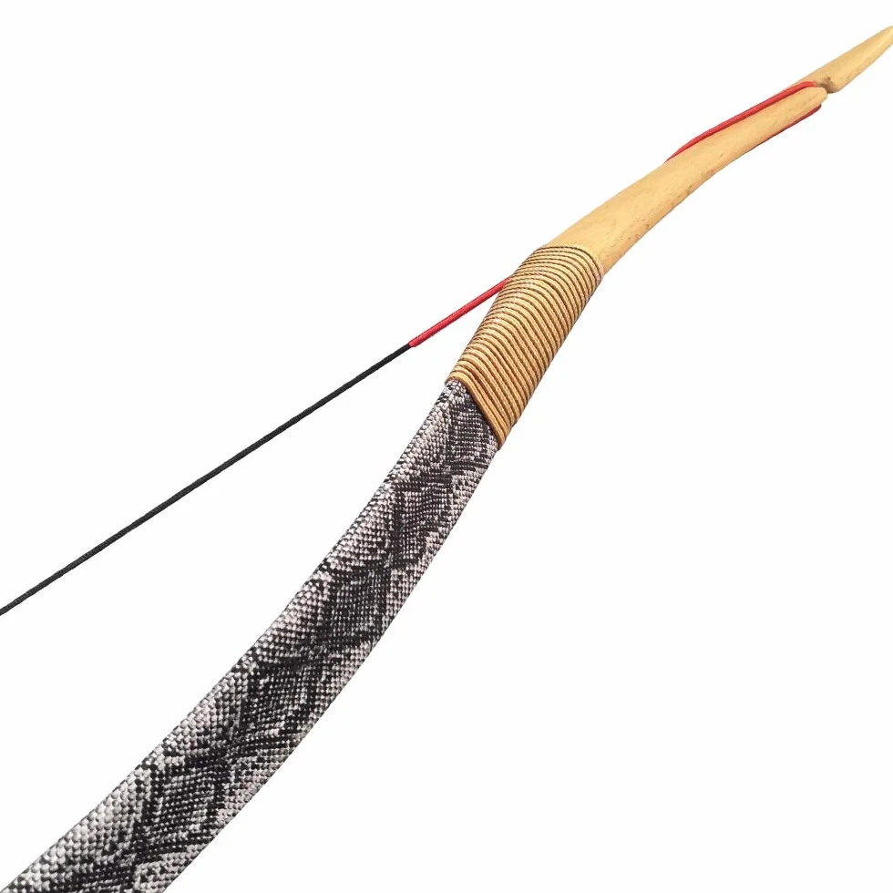 Arc Traditionnel Longbow Fait à la Main 25-40lbs Classique Chasse Cheval Plein air Cible Noir 25LBS
