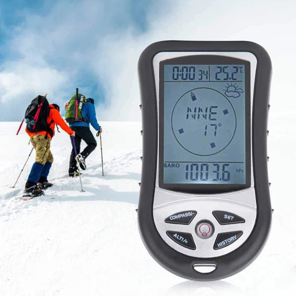 VOBOR Altimètre Électronique Numérique Multifonction 8 en 1 avec Rétroéclairage, Prévisions Météo, Thermomètre Baromètre pour Outdoor