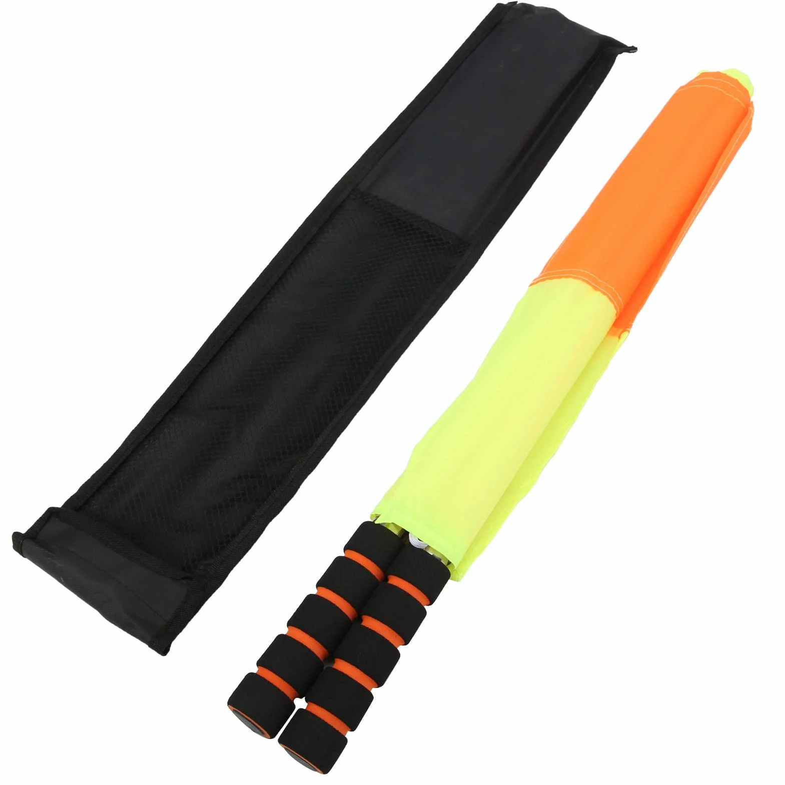 SUNGOOYUE Drapeaux d'Arbitre de Football avec Sac de Rangement, 2 Drapeaux de Juge de Ligne
