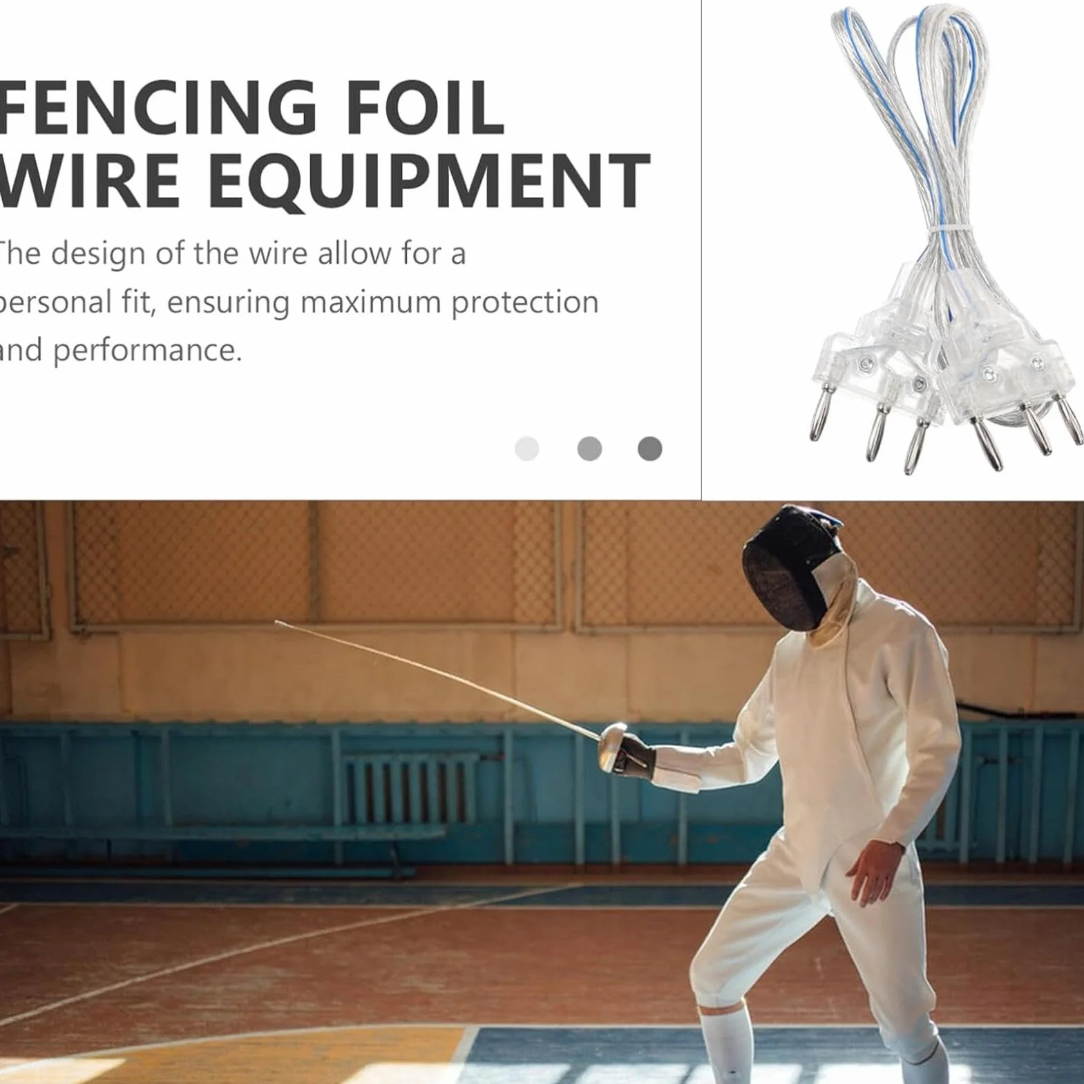 Cordon de main d'escrime, cordon de corps en acier inoxydable léger, accessoires flexibles pour sabre