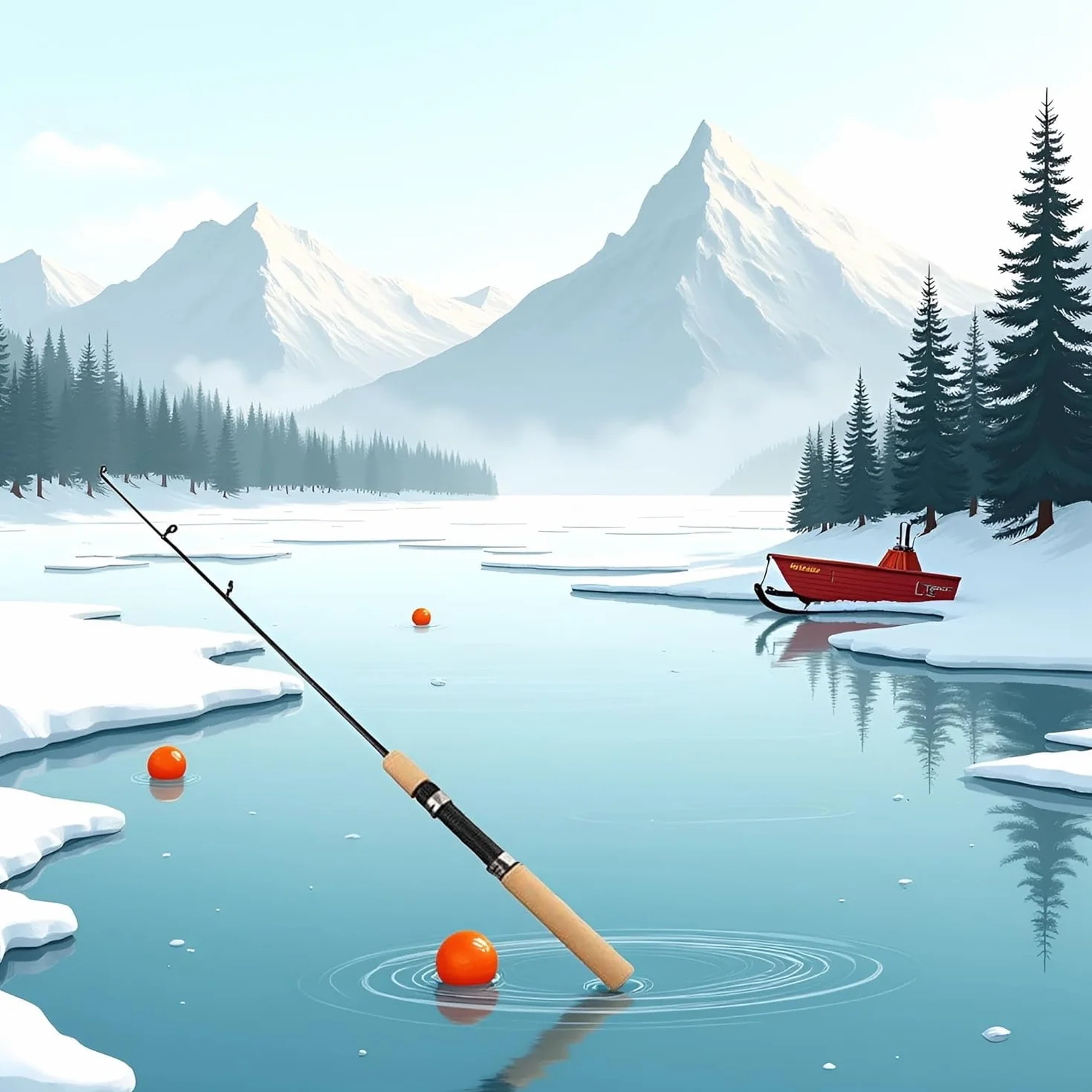 LCE cannes à pêche d'hiver sur glace dure sans moulinet ensemble
