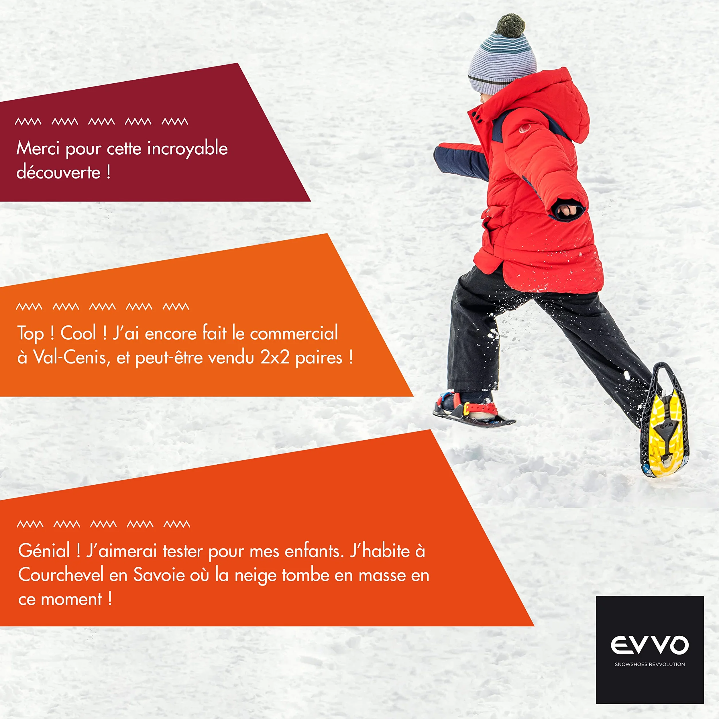 EVVO SHOSHIBAA Raquette Neige Enfant Fixations Réglables Crampons Souples Tout Terrain Randonnée