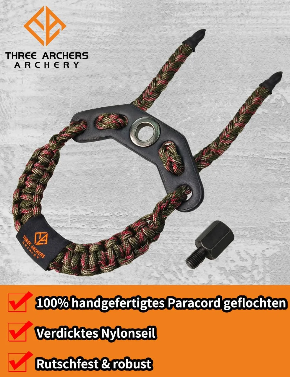 THREE ARCHERS Sangle de poignet réglable pour tir à l'arc - Stabilisateur d'arc et dragonne