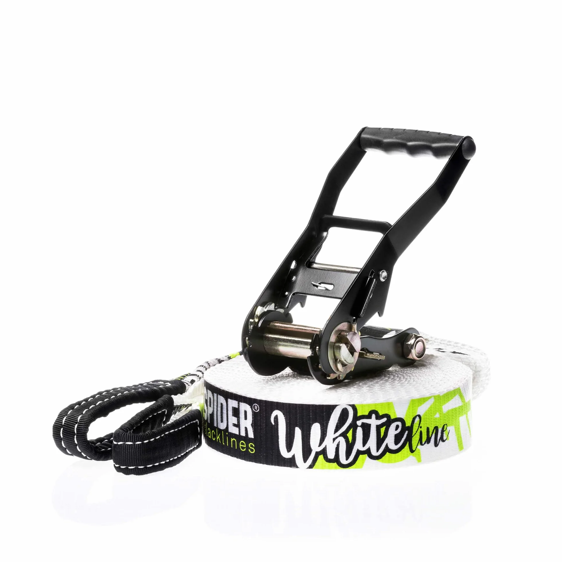 Slackline Kit White Line Tendeur à Poignée Ergonomique Sangle 15 m