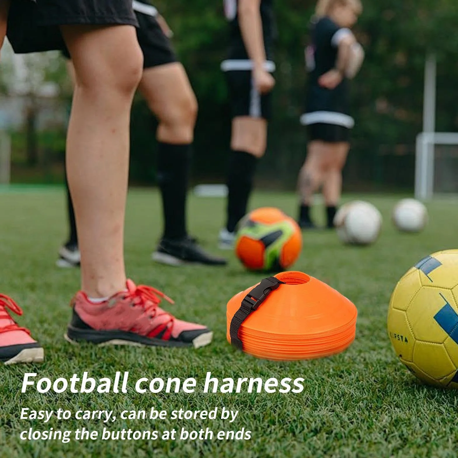 Sangles pour Cônes de Football - Harnais Portatif pour Disque, Sanglons Sportifs Légers pour Entraînement
