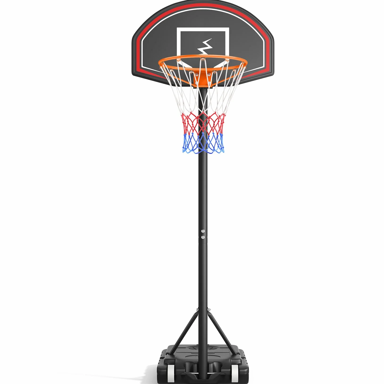 YOLEO Panier de basket extérieur pour enfants réglable 160-210 cm avec système Net System sur roues