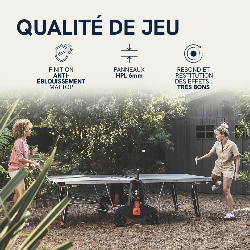 Cornilleau 500X Table de Ping Pong d'Extérieur Loisir 6mm Bleu Noir