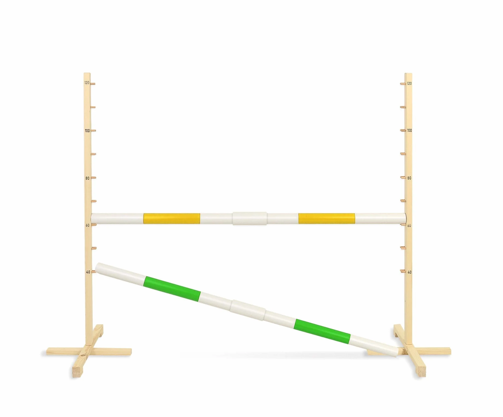 Obstacle de Saut pour Hobby Horse 160cm avec Deux Faisceaux 50 mm Jaune