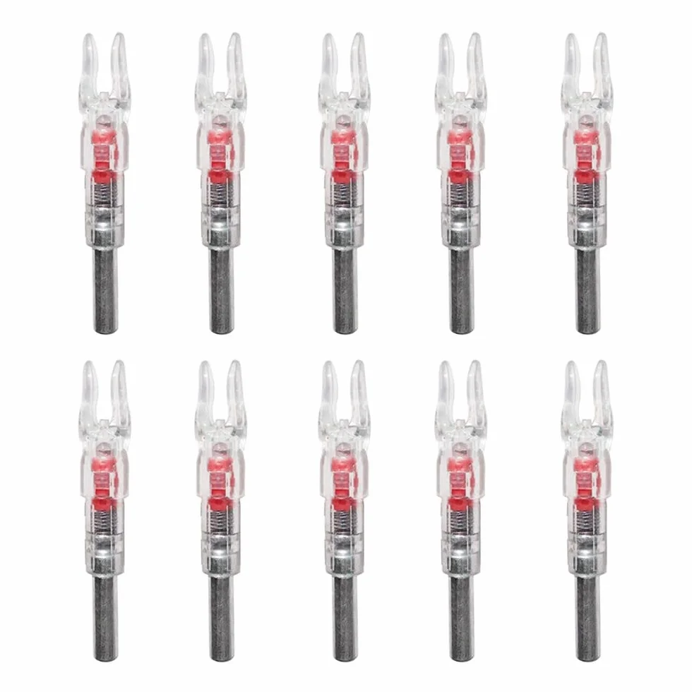 DONGKER Tir L'Arc Coco, 10 Pièces Coques Illuminées Automatiquement pour Tiges de Flèches 6,2 mm Chasse
