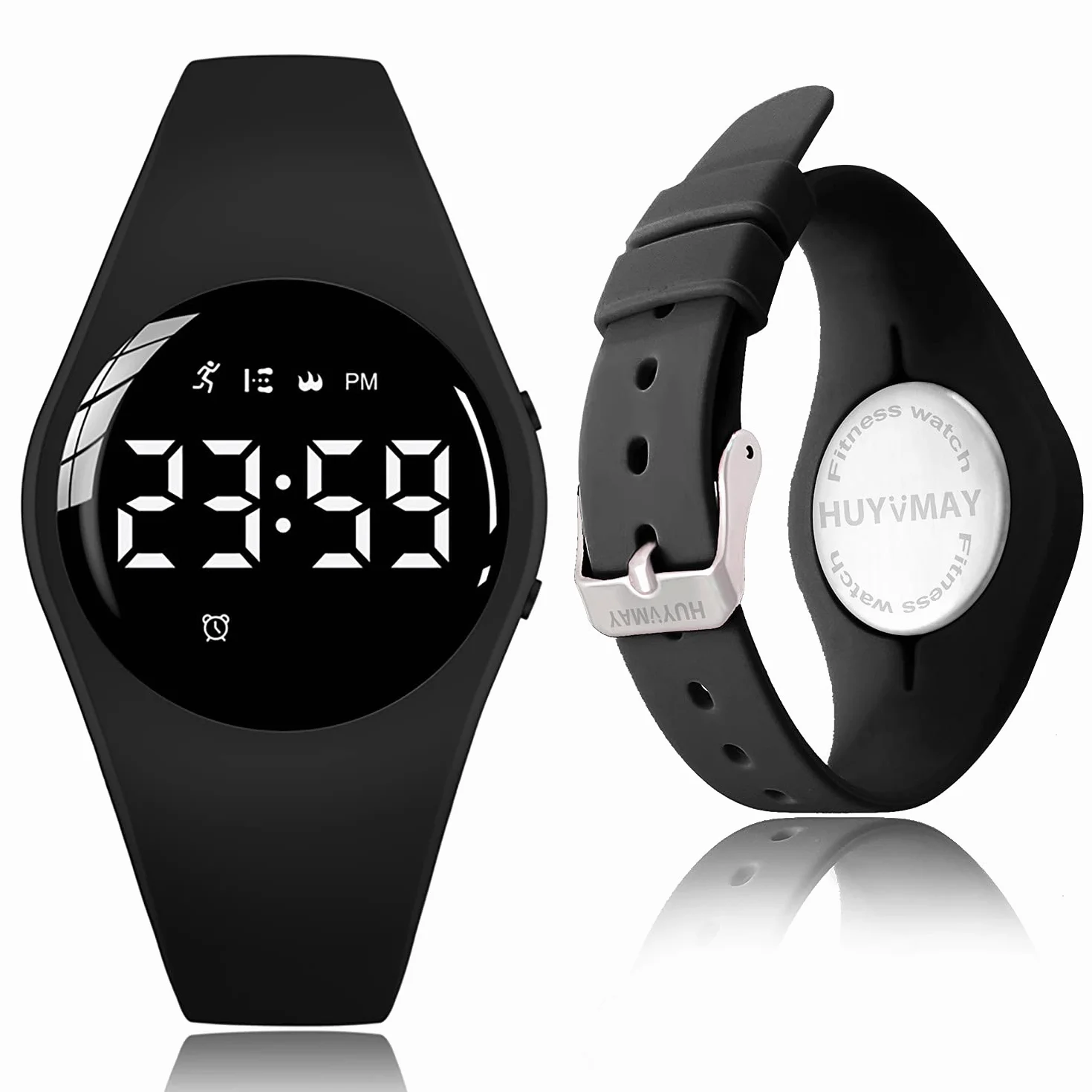 Montre Connectée Podomètre Rechargeable IP68 Etanche 20 Jours Batterie 3 Réveils Enfants Numérique