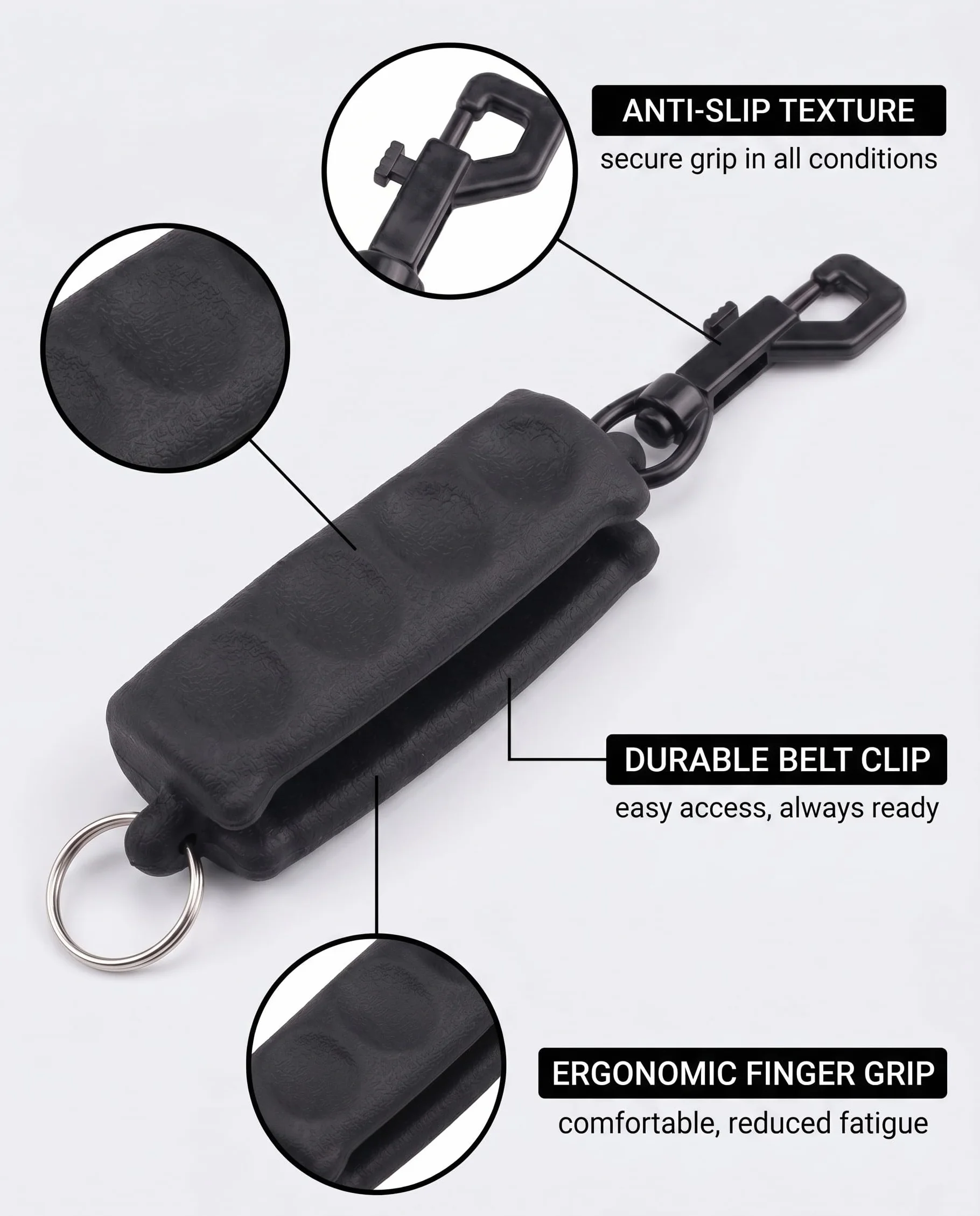 Lot de 2 extracteurs de flèches en caoutchouc noir avec clip ceinture pour arc