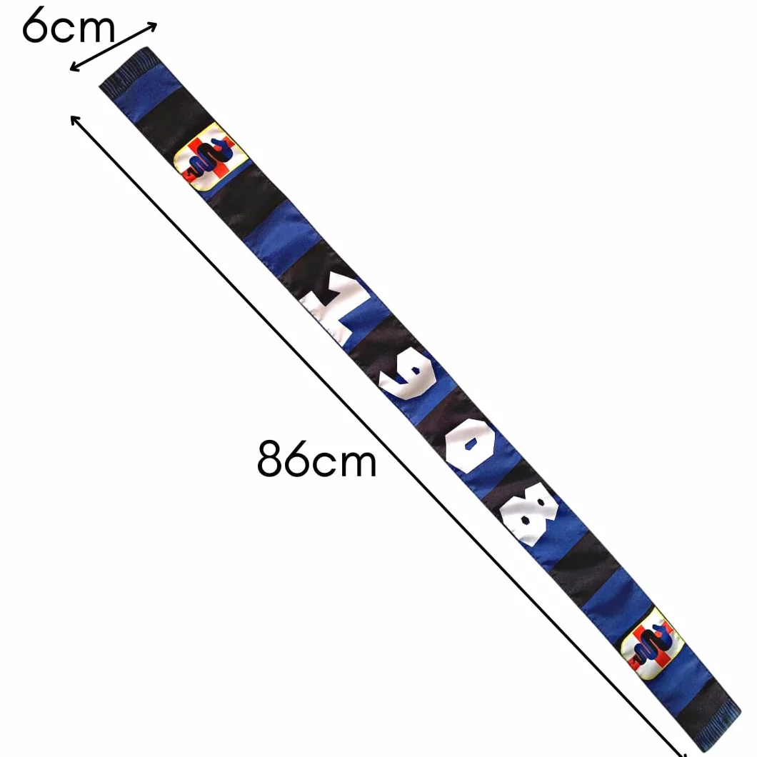 NARAMAKI Attaches Inter 86 x 6 cm noires bleues 3 bandes Tifo 1908 Gadgets football