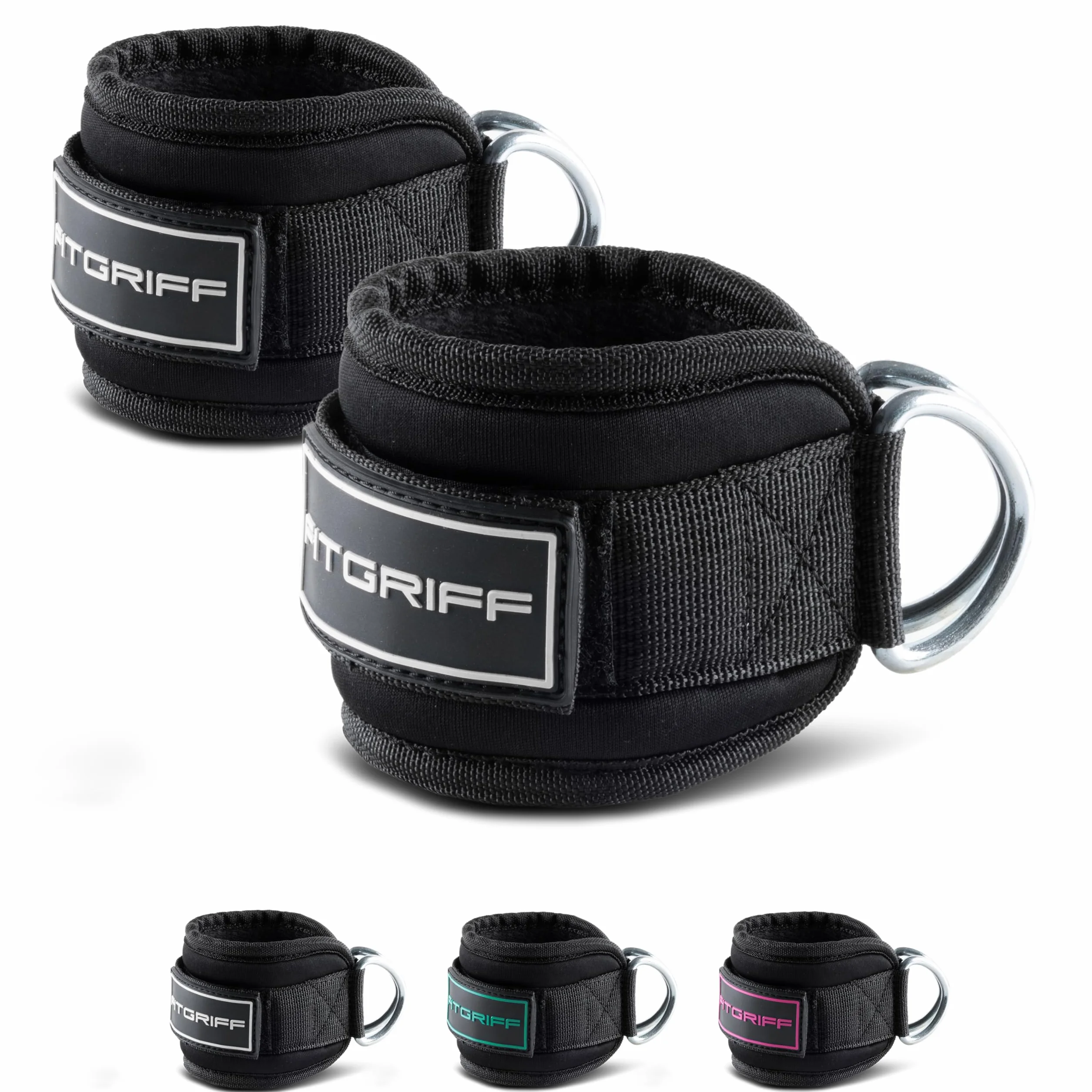 Fitgriff® Sangle Cheville Musculation Poulie V3 Rembourré - Ankle Straps pour Sport Kickback Entraînement des Fessiers