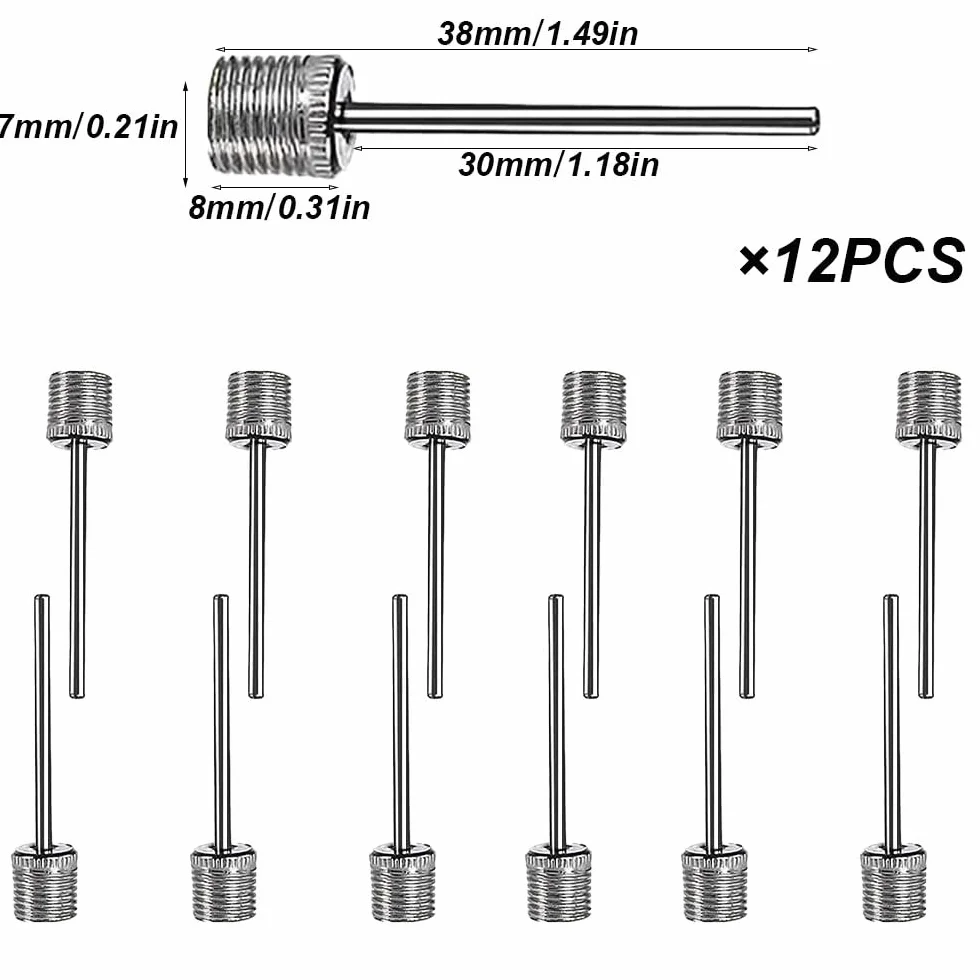 Aiguille de Pompe à Ballon 12 Pcs pour Basket-Ball, Volley-Ball, Football, Rugby