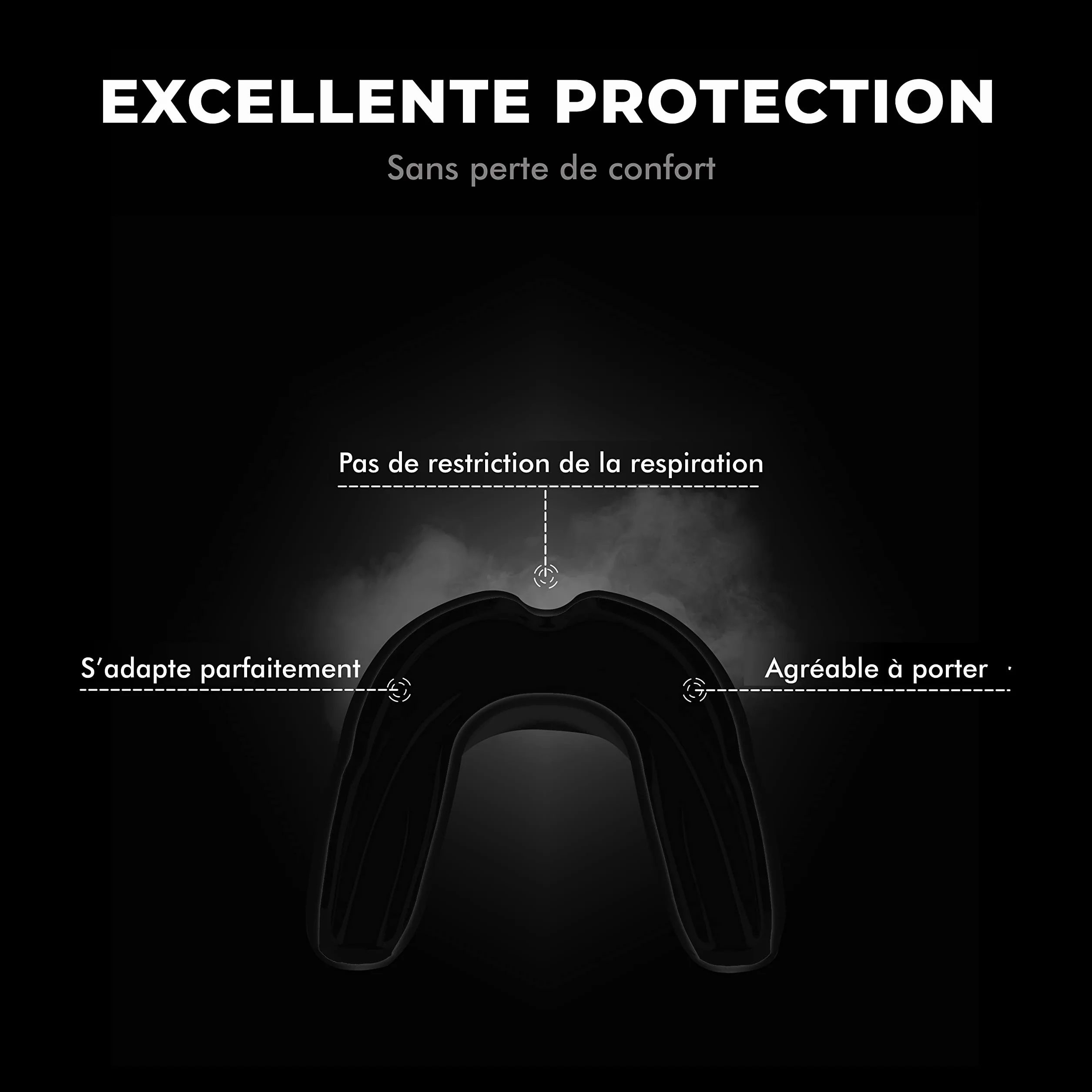 FIGHTR® Protège-Dents Sport pour Boxe, MMA, Muay Thai, Hockey, Arts Martiaux avec Boîte d'Hygiène