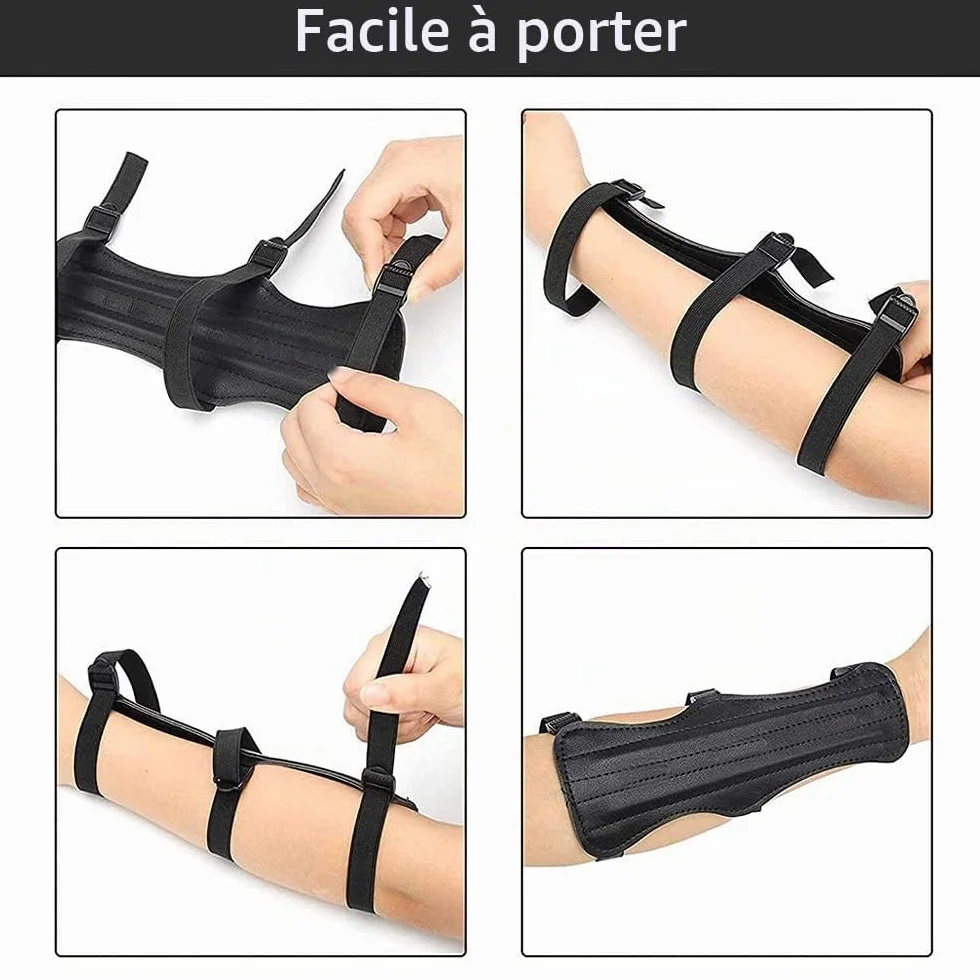Garde de Bras de Tir à l'arc Réglable avec Protège Doigts, Protecteur en Cuir pour Arc Composé Arc Classique