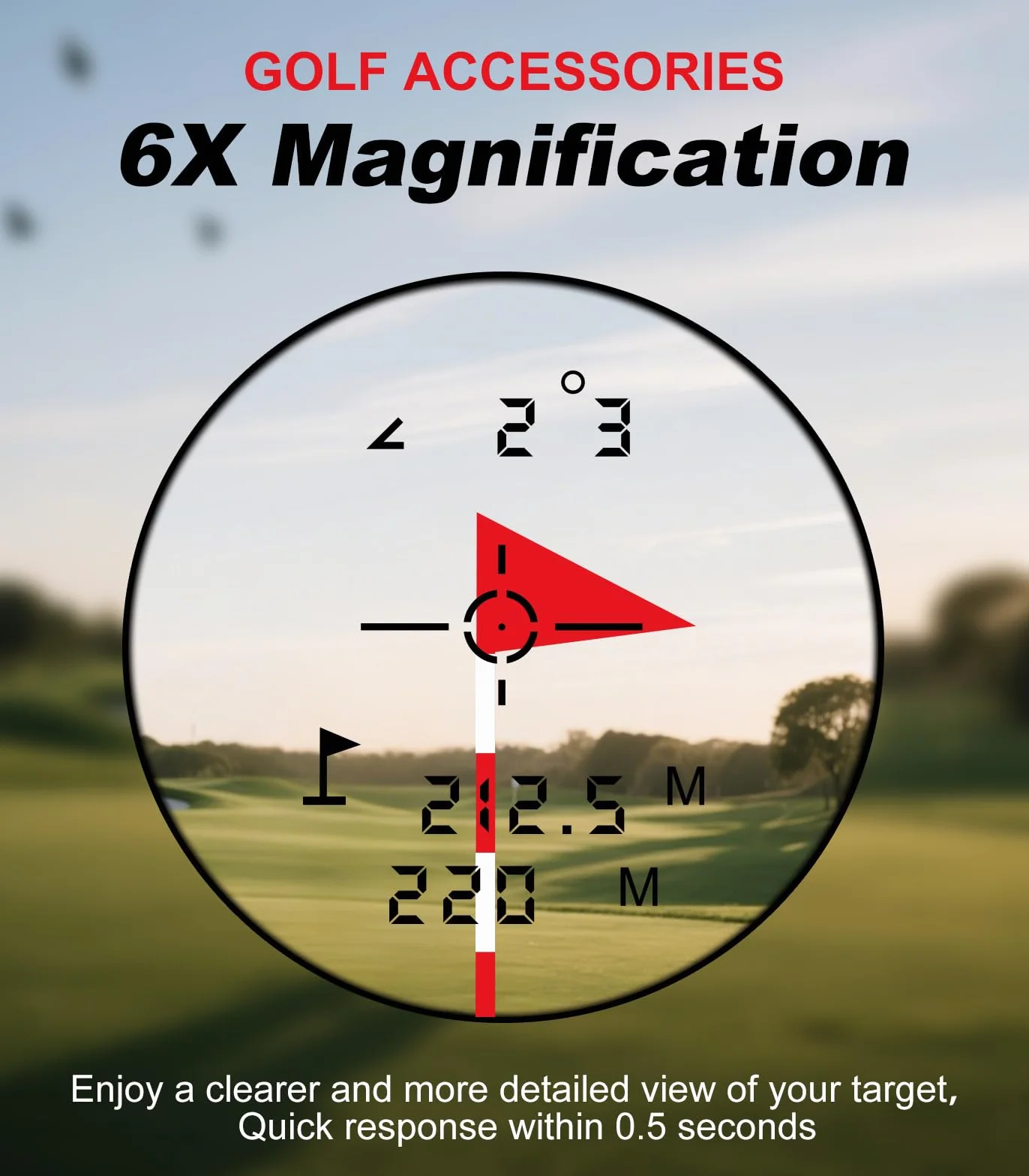 Télémètre de golf avec pente 914 m grossissement 6x vibration verrouillage mât de drapeau rechargeable