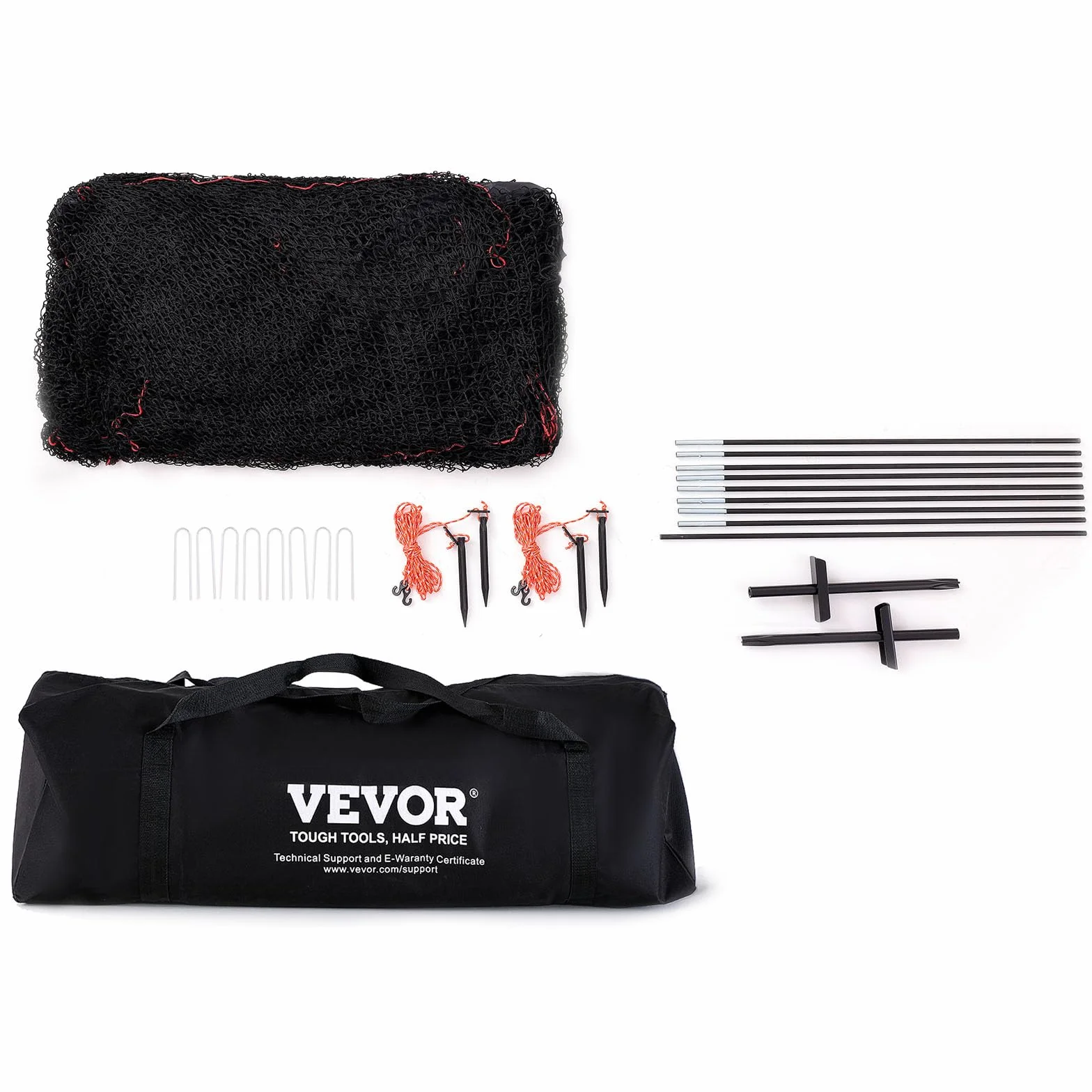VEVOR Cage de Frappeur 3,6x3,6x3 m Filet d'Entraînement Baseball Softball Poteaux Fibre de Verre Portable