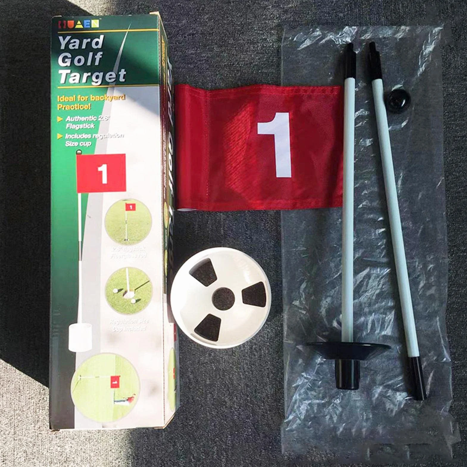 Trous Golf Drapeaux Goupille Double Face pour Cour Accessoires Golfeur Pratique Jardin Cadeau Amateurs
