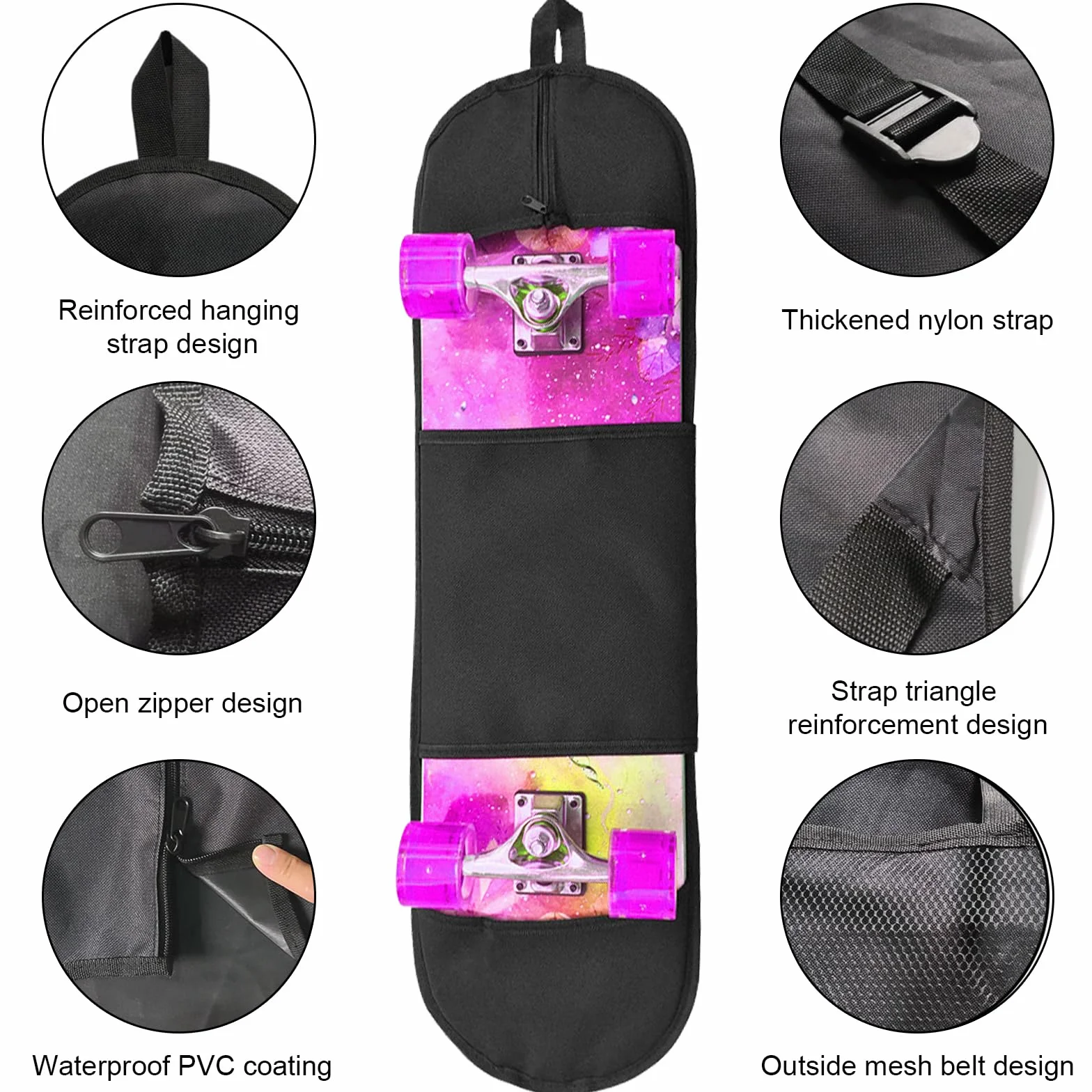 Longboard Housse Sac de Transport pour Planches à roulettes sous 31,4 Pouces