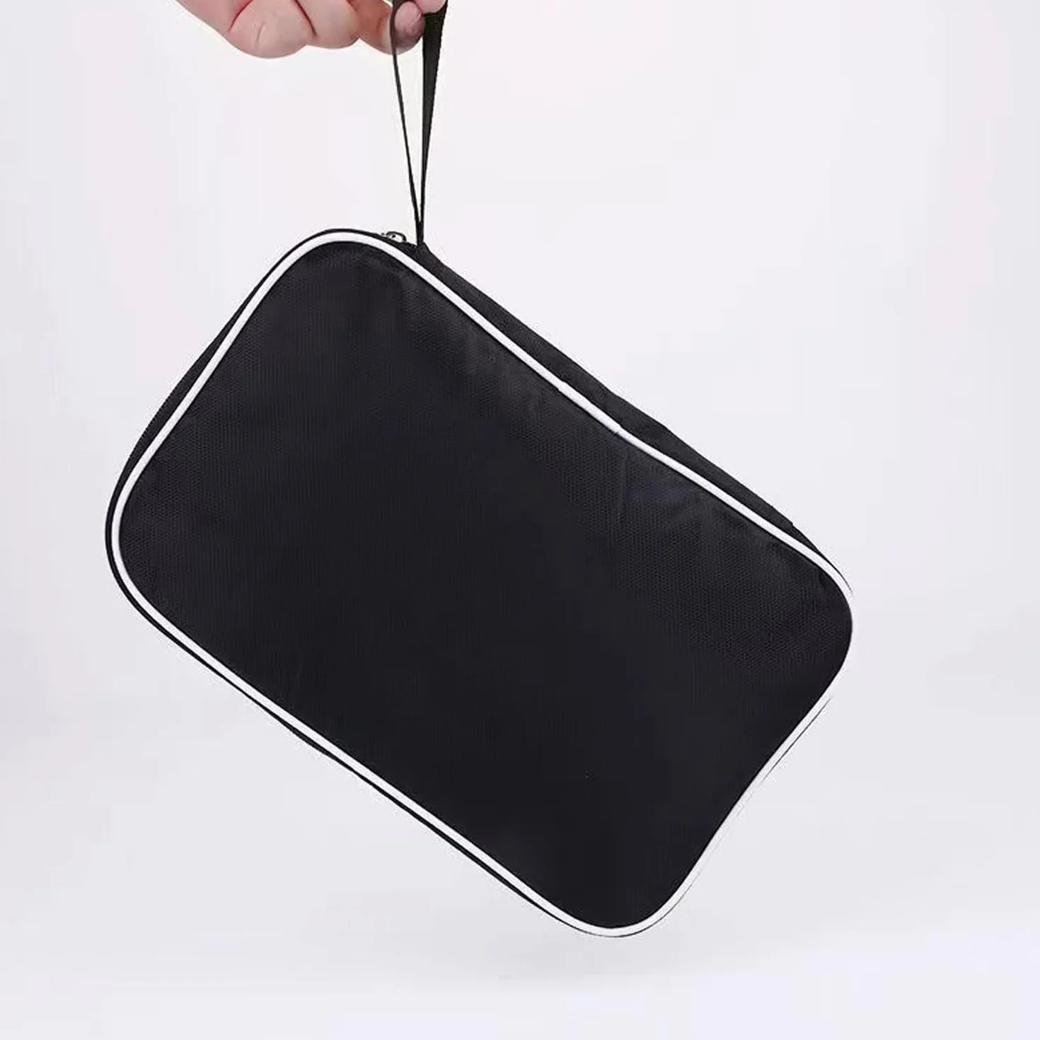 Housse Raquette de Tennis de Table Étui Portable Noir pour 2 Raquettes et 3 Balles, Sac de Transport Ping Pong, Léger et Résistant (Polyester)