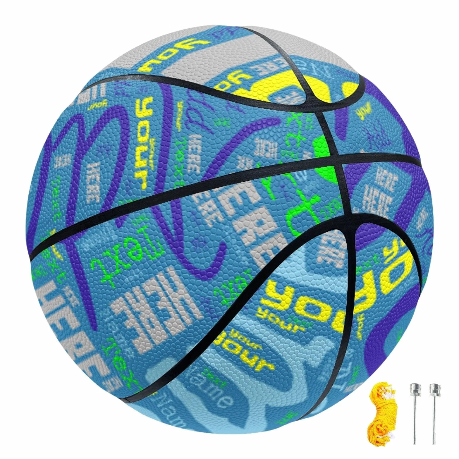Ballon de Basket Personnalisé Décoratif Taille 5/7 Intérieur Extérieur