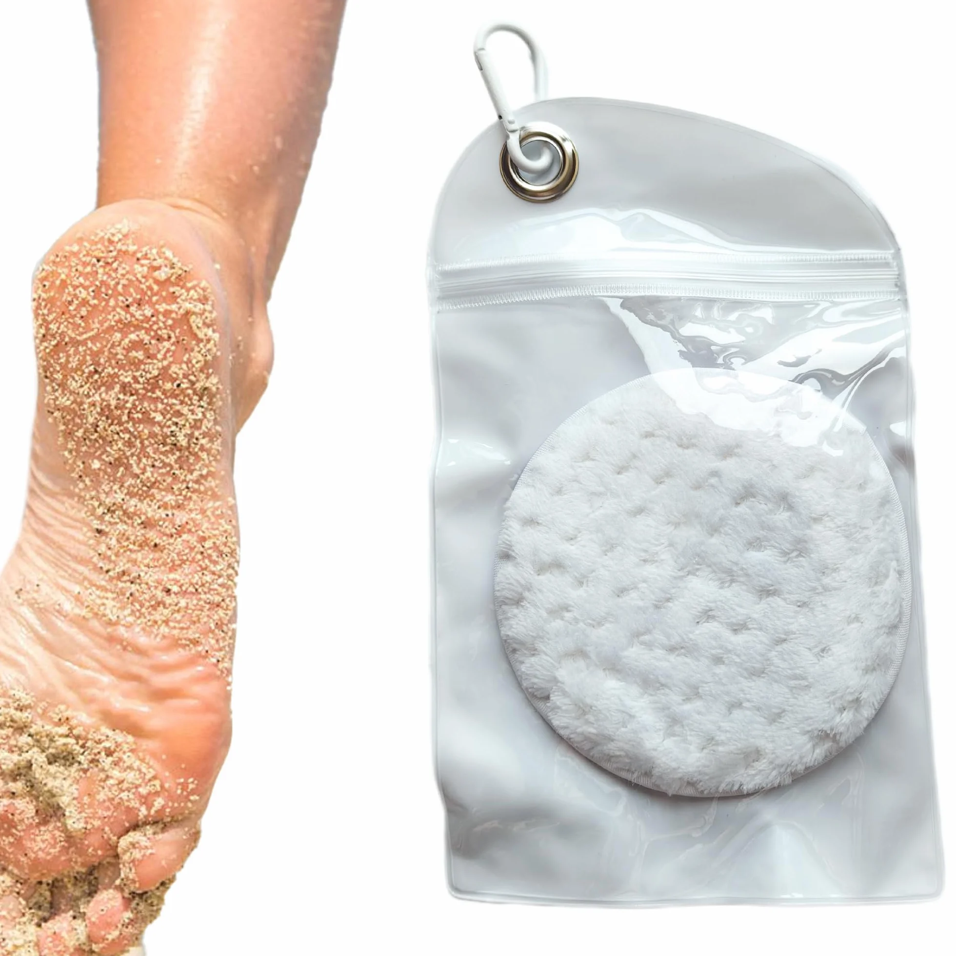 Gants D'enlèvement du Sable Accessoires Plage Blanc 1 Pièce Brosses à Portables la Plage Gant de Enlever Le Essuyer Sable pour Les Activités Volley Ball Nettoyage Corps