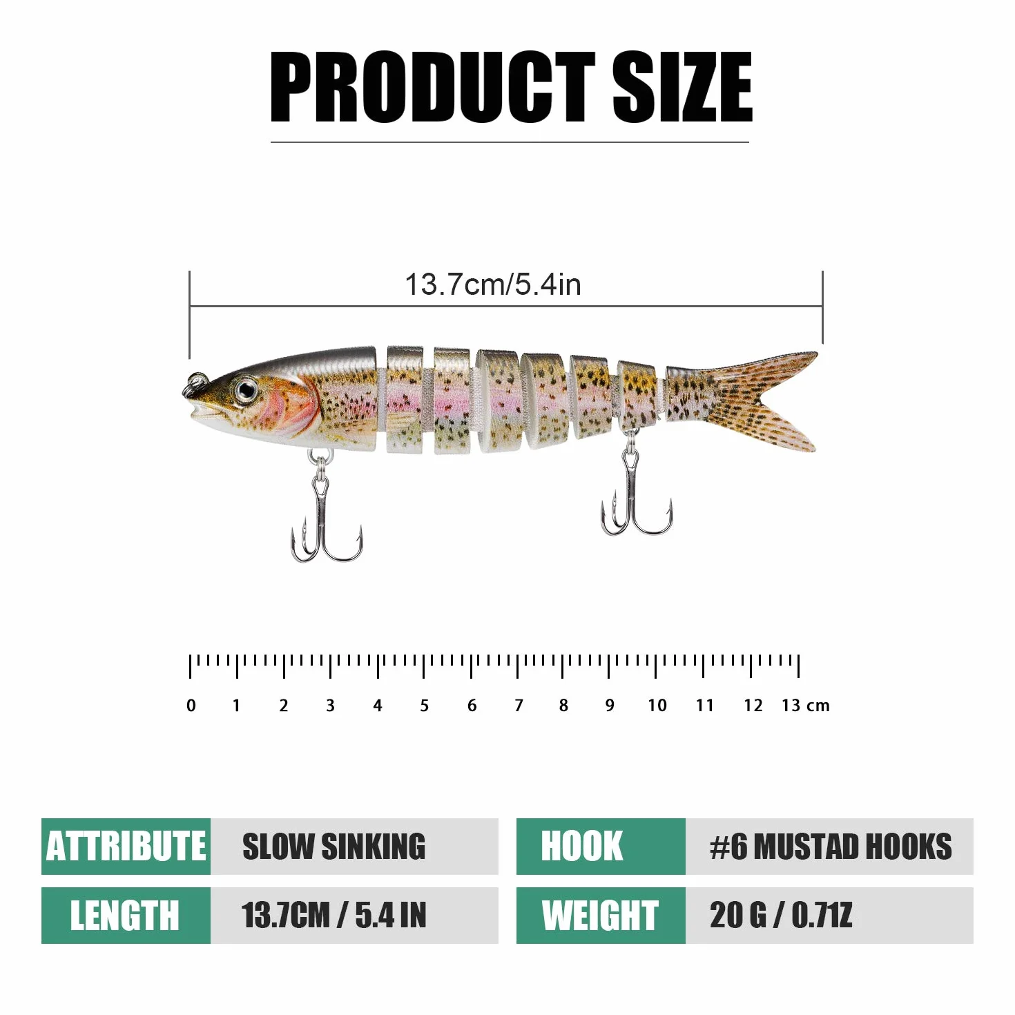 TRUSCEND Leurres de Pêche Swimbait Réaliste pour Bar Truite Crapet Eau Douce Salée