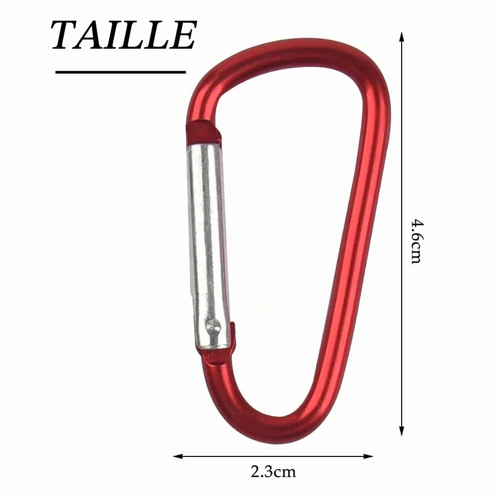 TIMESETL Mini Mousqueton Porte-clés en Alliage d'aluminium 80Pcs, Charge 5 kg