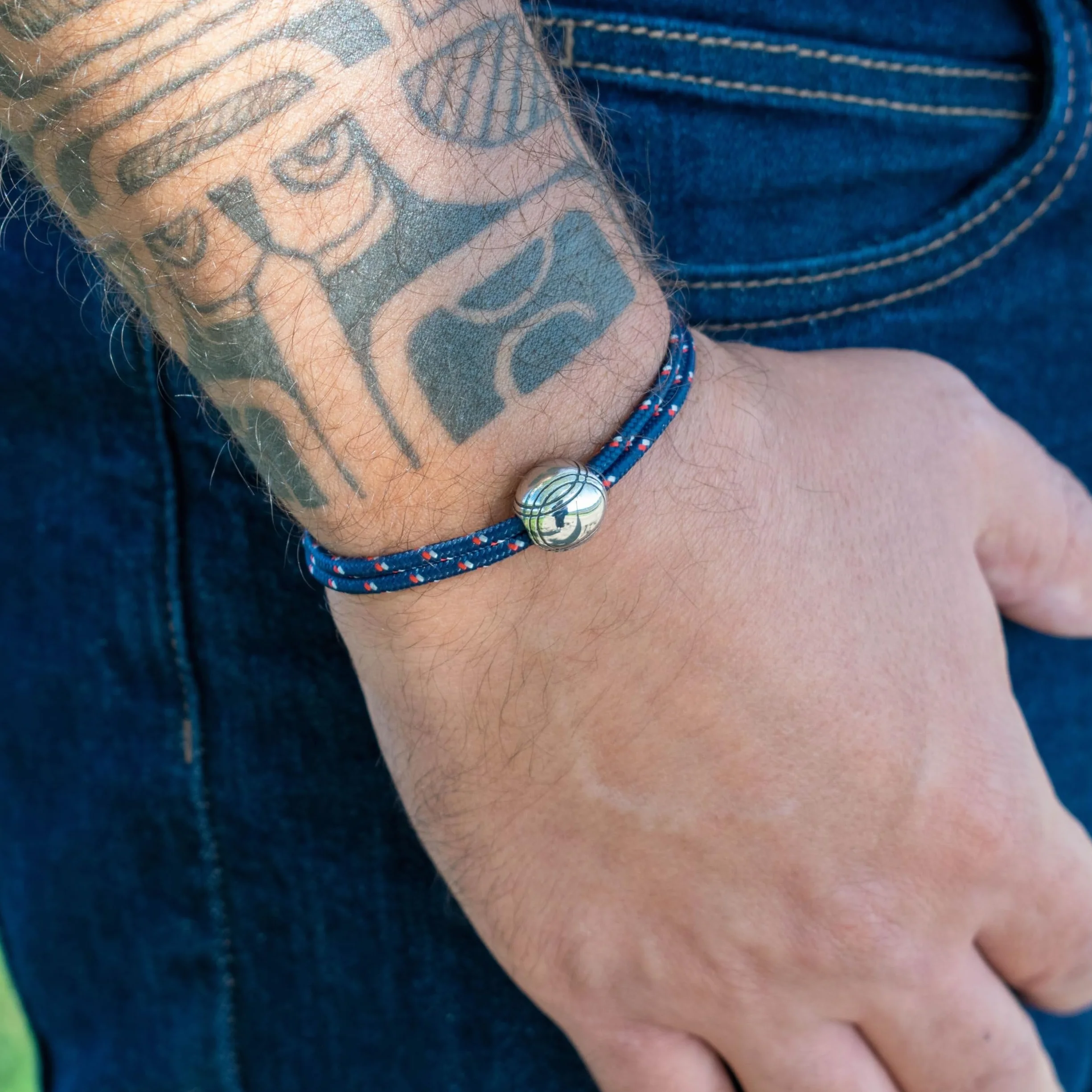 Bracelet pétanque acier inoxydable réglable homme femme - Cadeau Noël anniversaire fête des pères