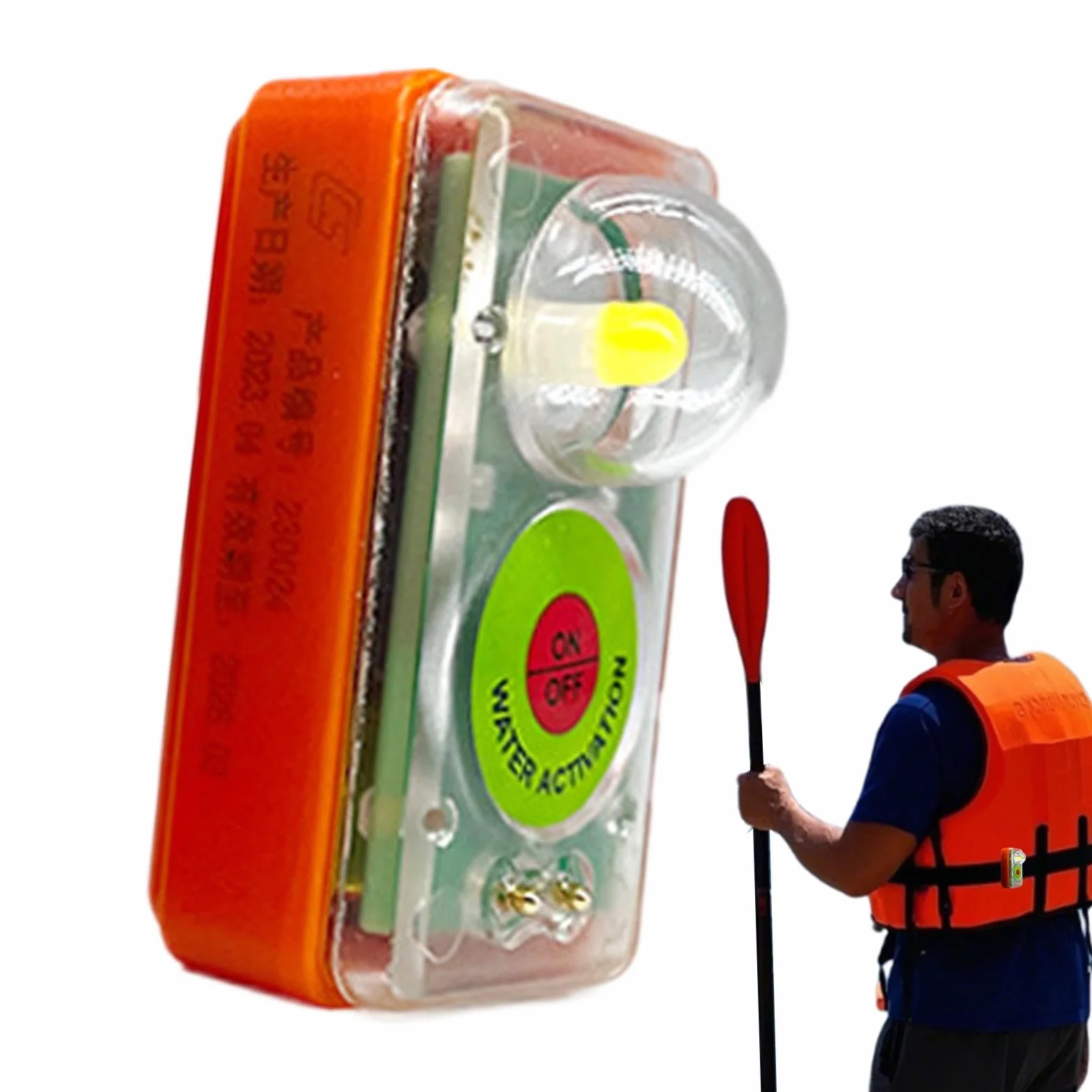 LETROBILES LED Lumière activée par l'eau - Locateur de survie automatique portable - Équipement de sauvetage à faisceau haute intensité, dispositif de sécurité maritime