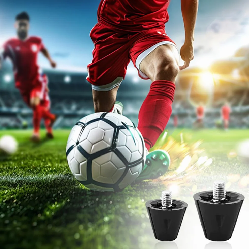 Crampons de Rechange en Aluminium pour Chaussures de Football 13/16 mm, Antidérapant, Conception Effilée, Noir