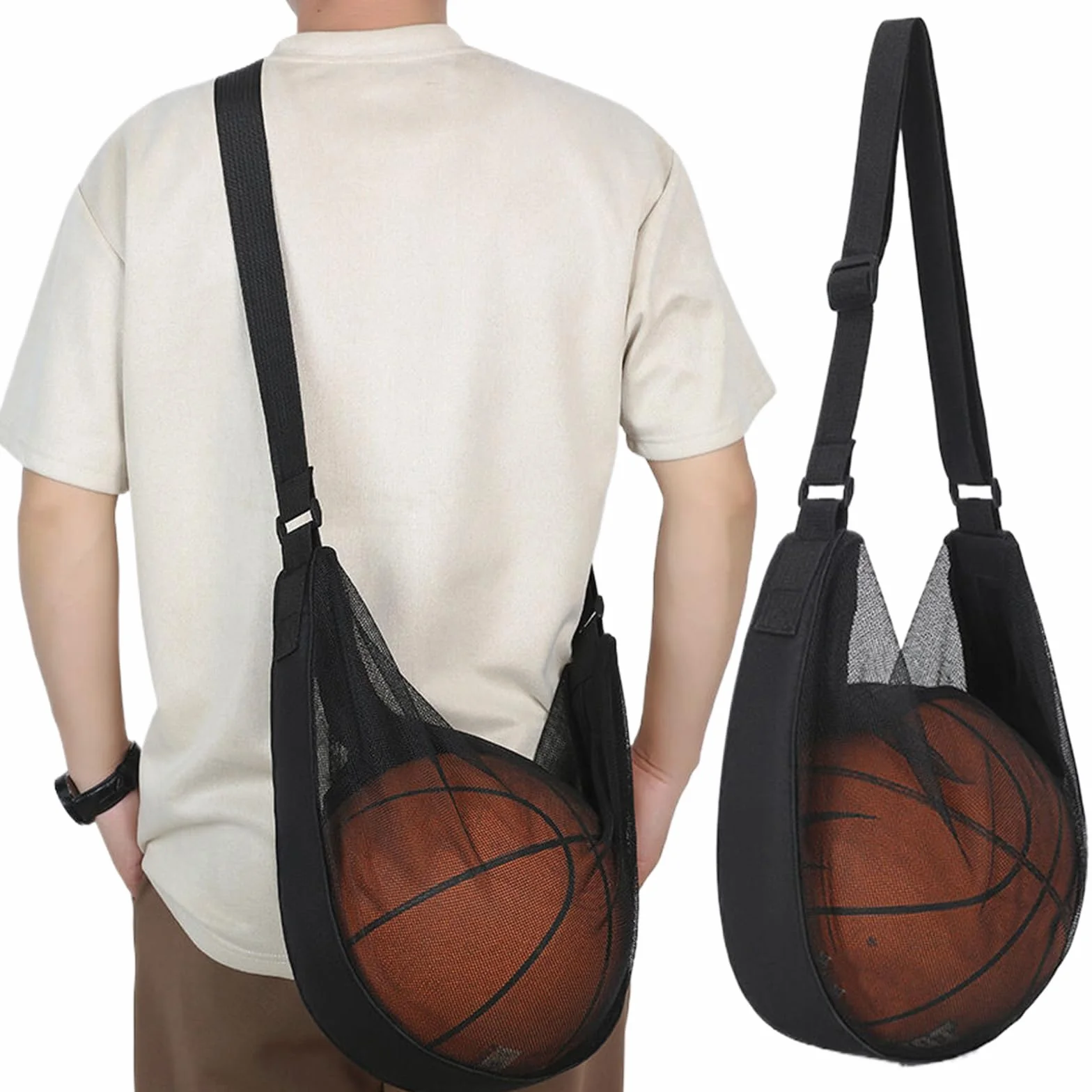 Sac à Dos de Basketball avec Poche Filet et Mousqueton