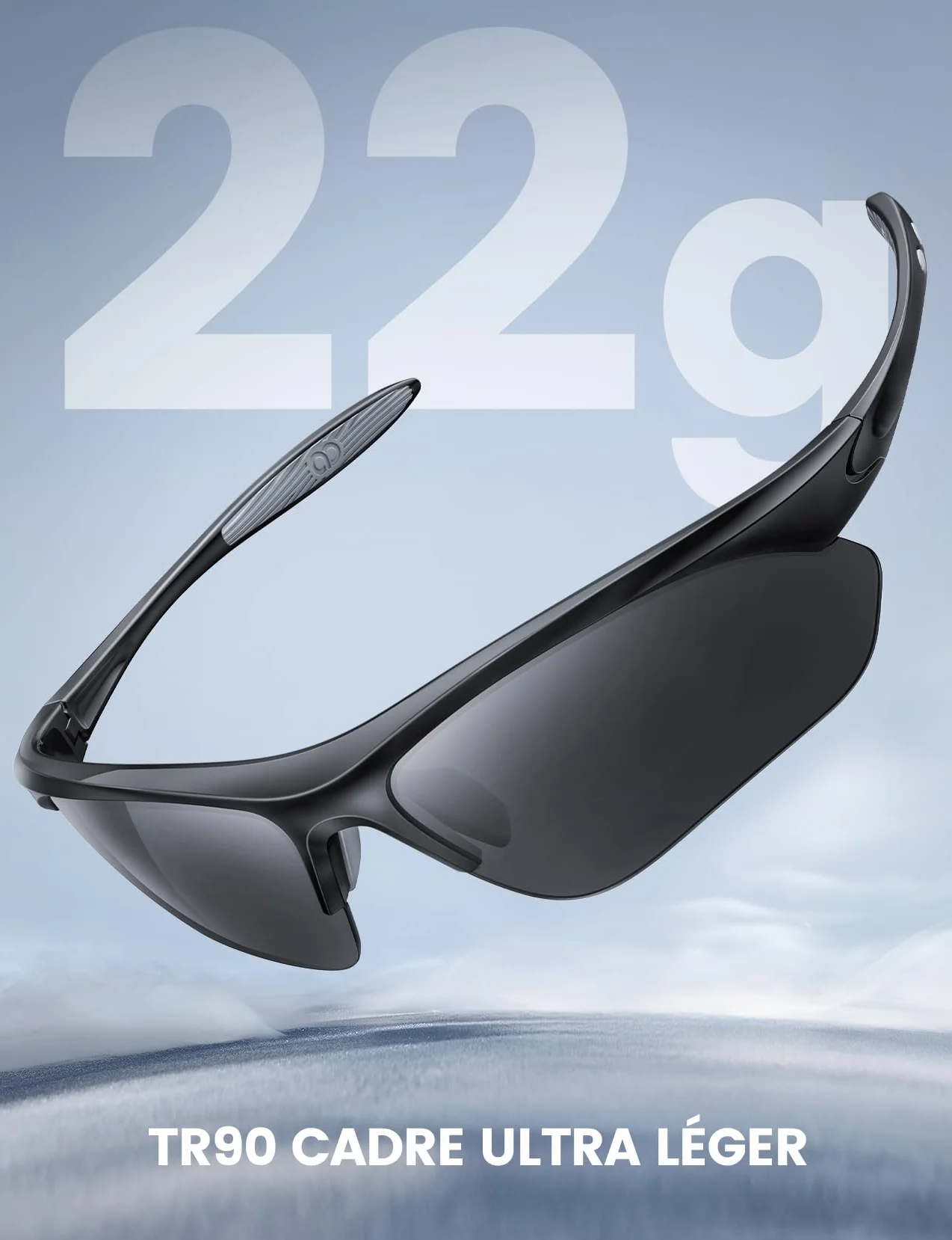 Lamicall Lunettes de Soleil Polarisées Cyclisme UV400 TR90 Protection Sport