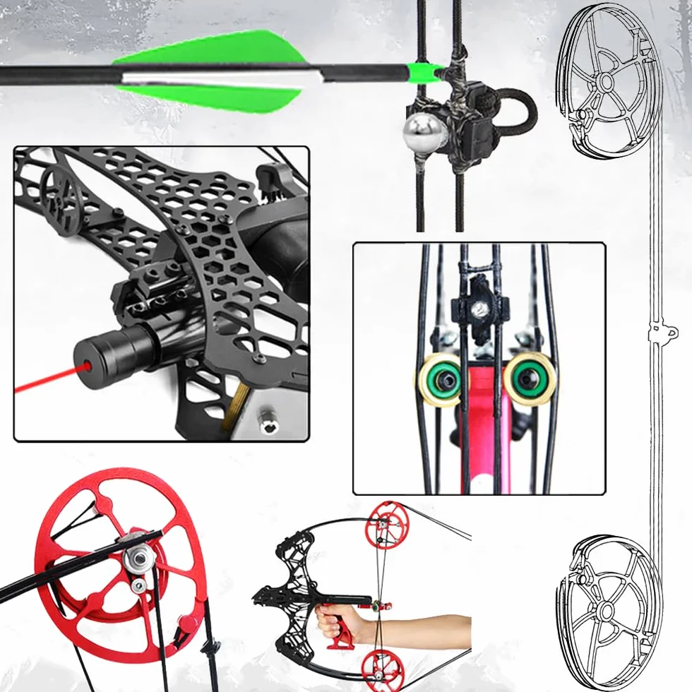Kit Arc à Poulies Mini Arc Compound 45 lbs Tir à l'arc Chasse Droitier Gaucher