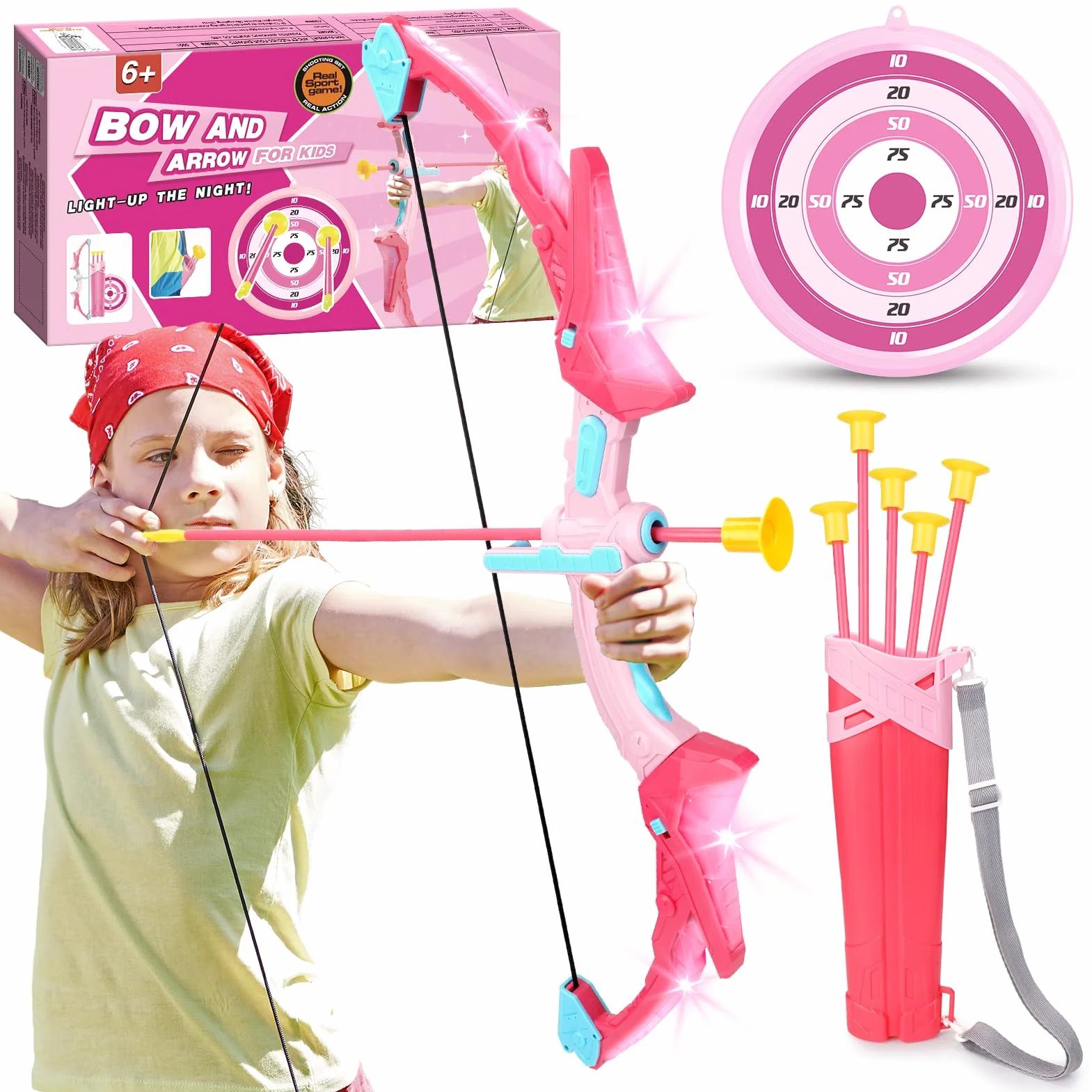 EUCOCO Flèche et Arc pour Enfants, Jouet Cadeau Garçon 6-10 Ans
