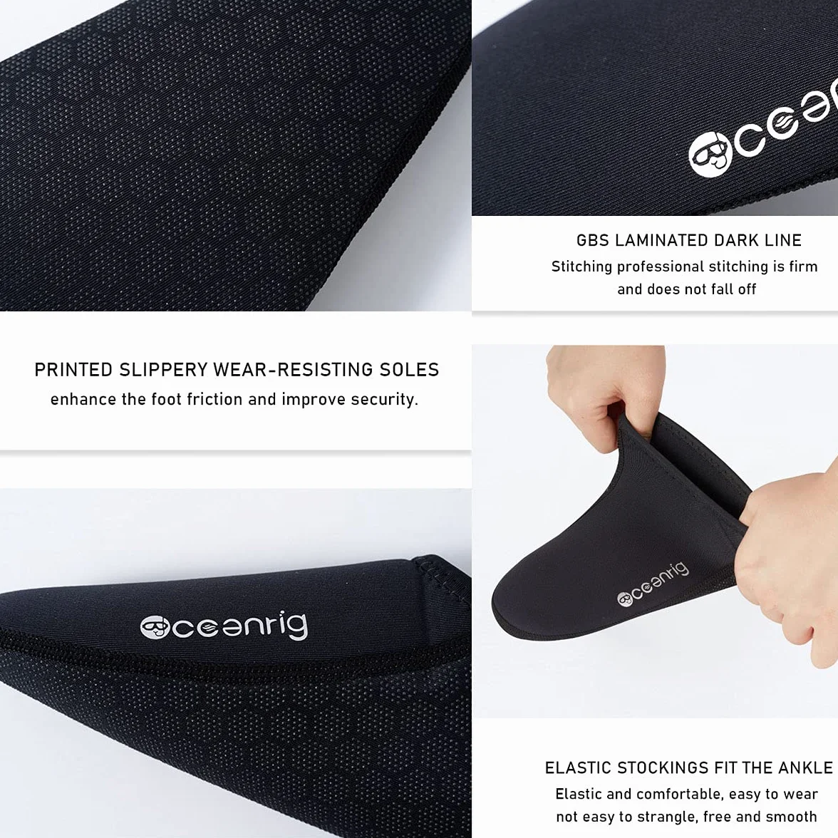 Chaussettes Néoprène de Plongée 2,5 mm 3 mm Cheville Antidérapante Unisexe