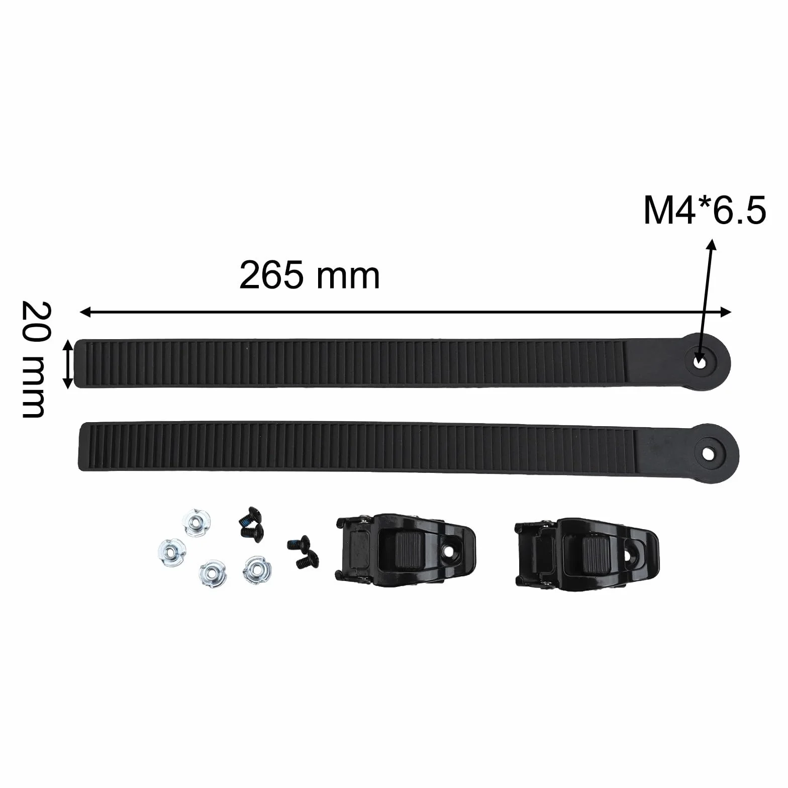 Sangles de fixation pour snowboard et patins à roulettes en nylon 265 x 20 mm