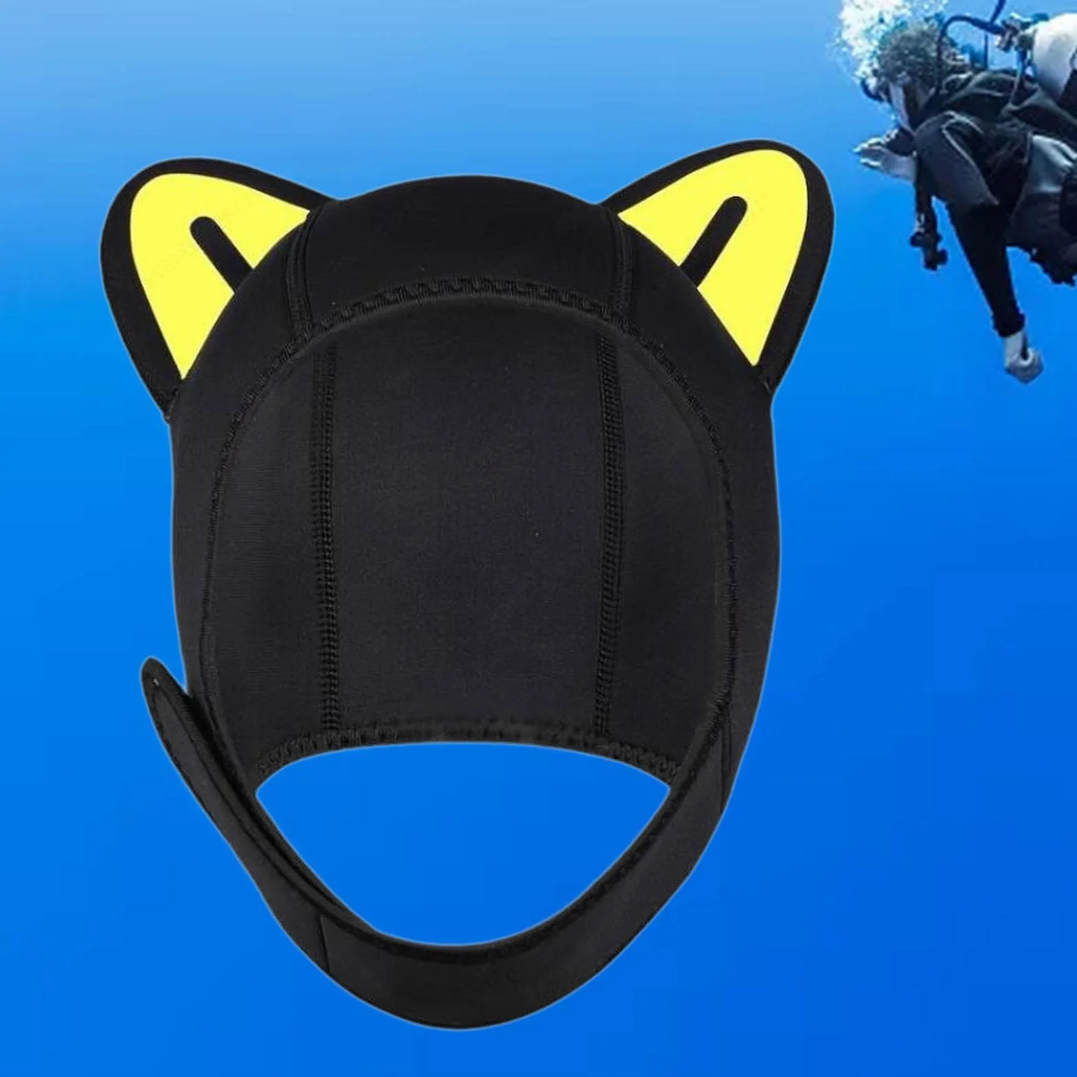rockible Cagoule de plongée Oreilles de Chat, Bonnet de Natation, Capuche en néoprène pour Kayak