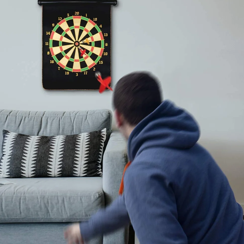 Magnétique Cible de Fléchette Ø38cm - Jeu de Fléchettes Sécurisé pour Enfants et Adultes